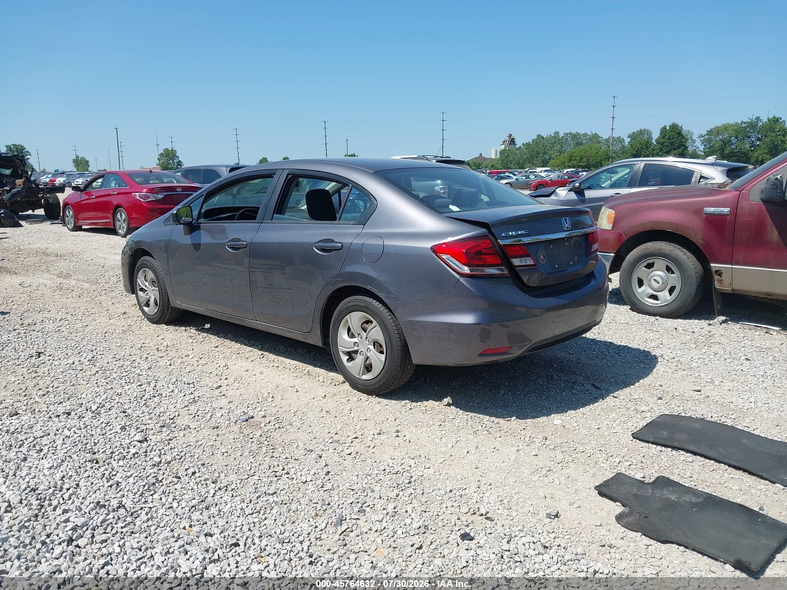 2014 Honda Civic Lx Gray vin: 2HGFB2F50EH557062