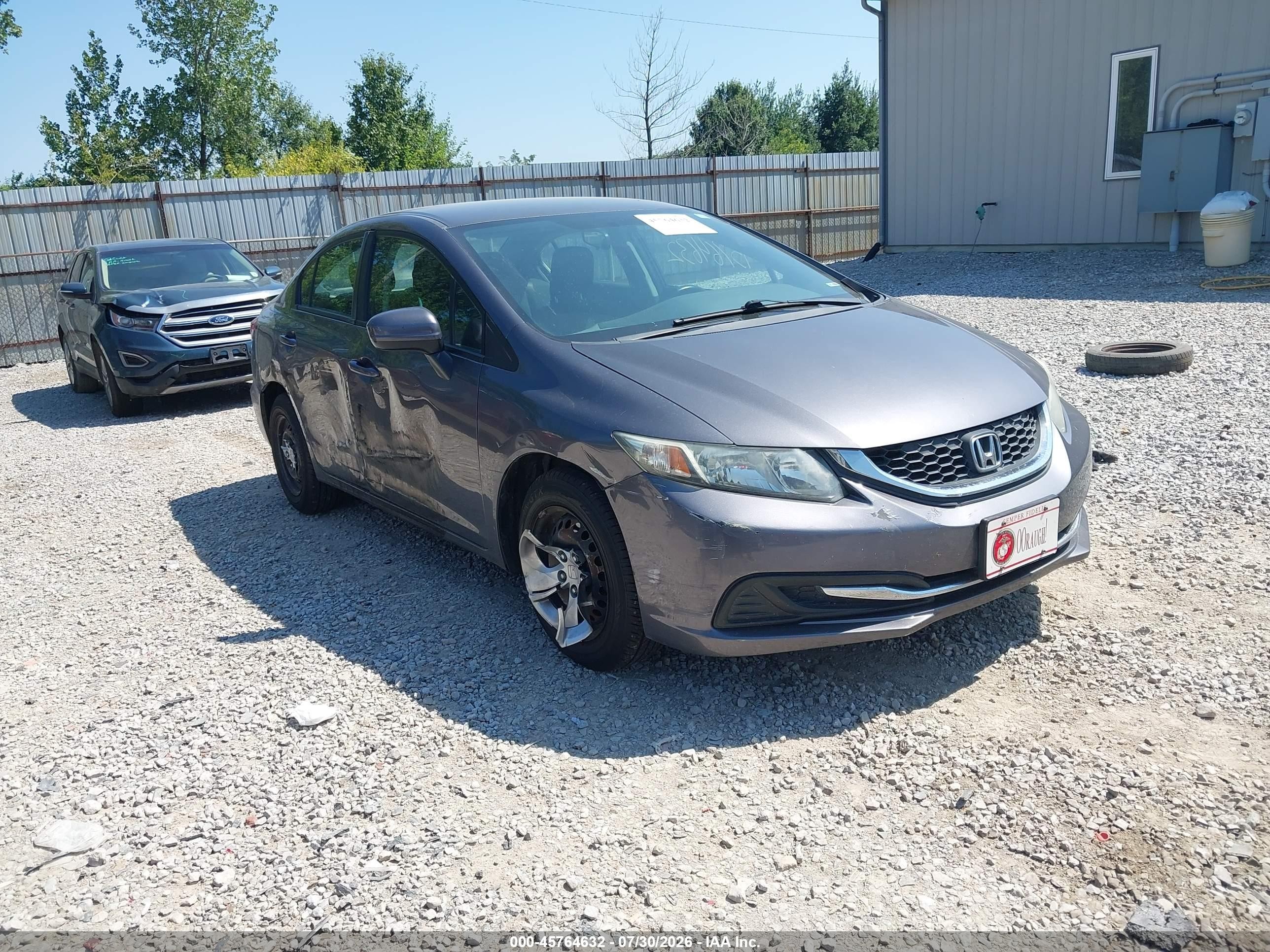 2014 Honda Civic Lx Gray vin: 2HGFB2F50EH557062