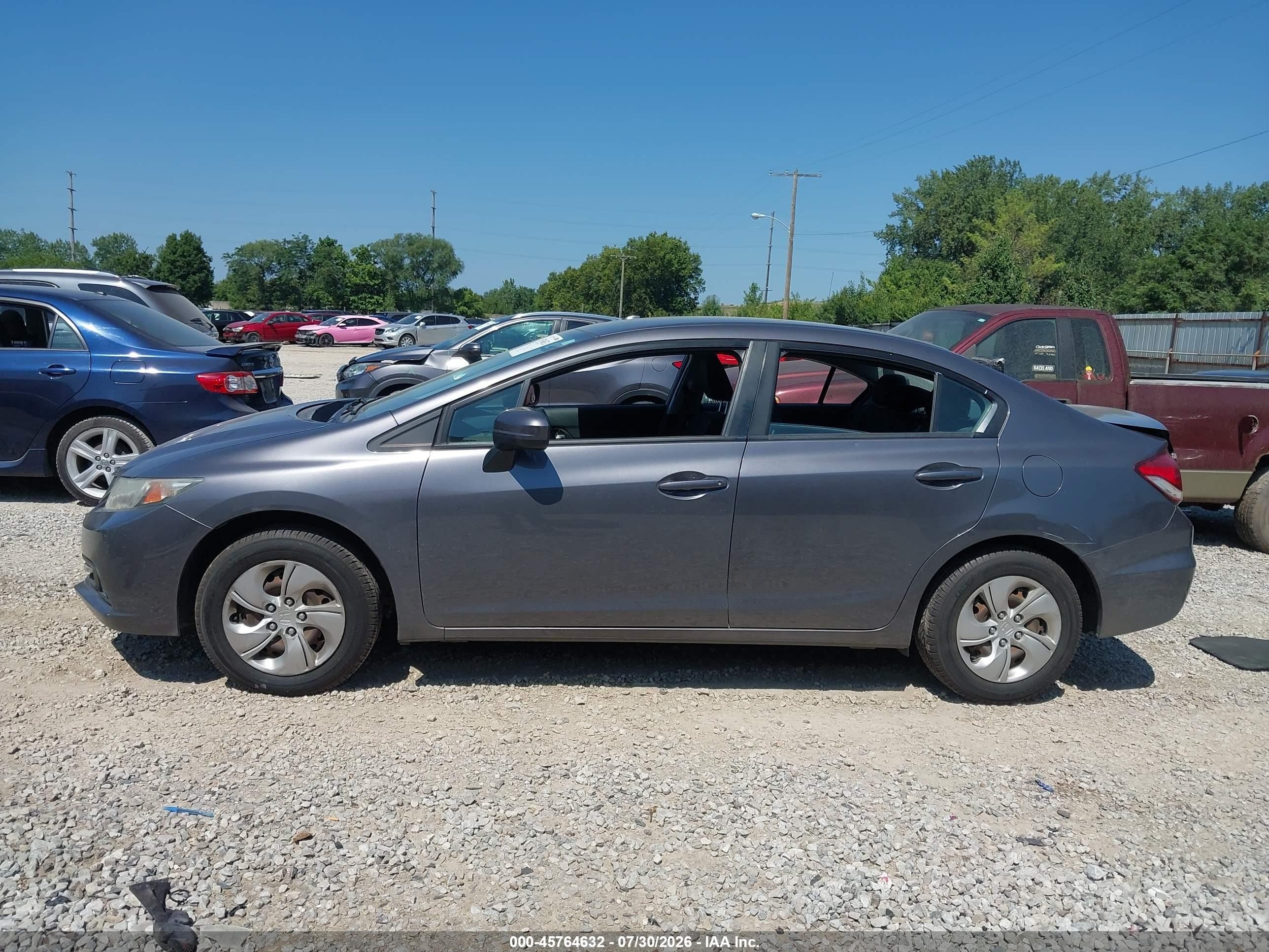 2014 Honda Civic Lx Gray vin: 2HGFB2F50EH557062