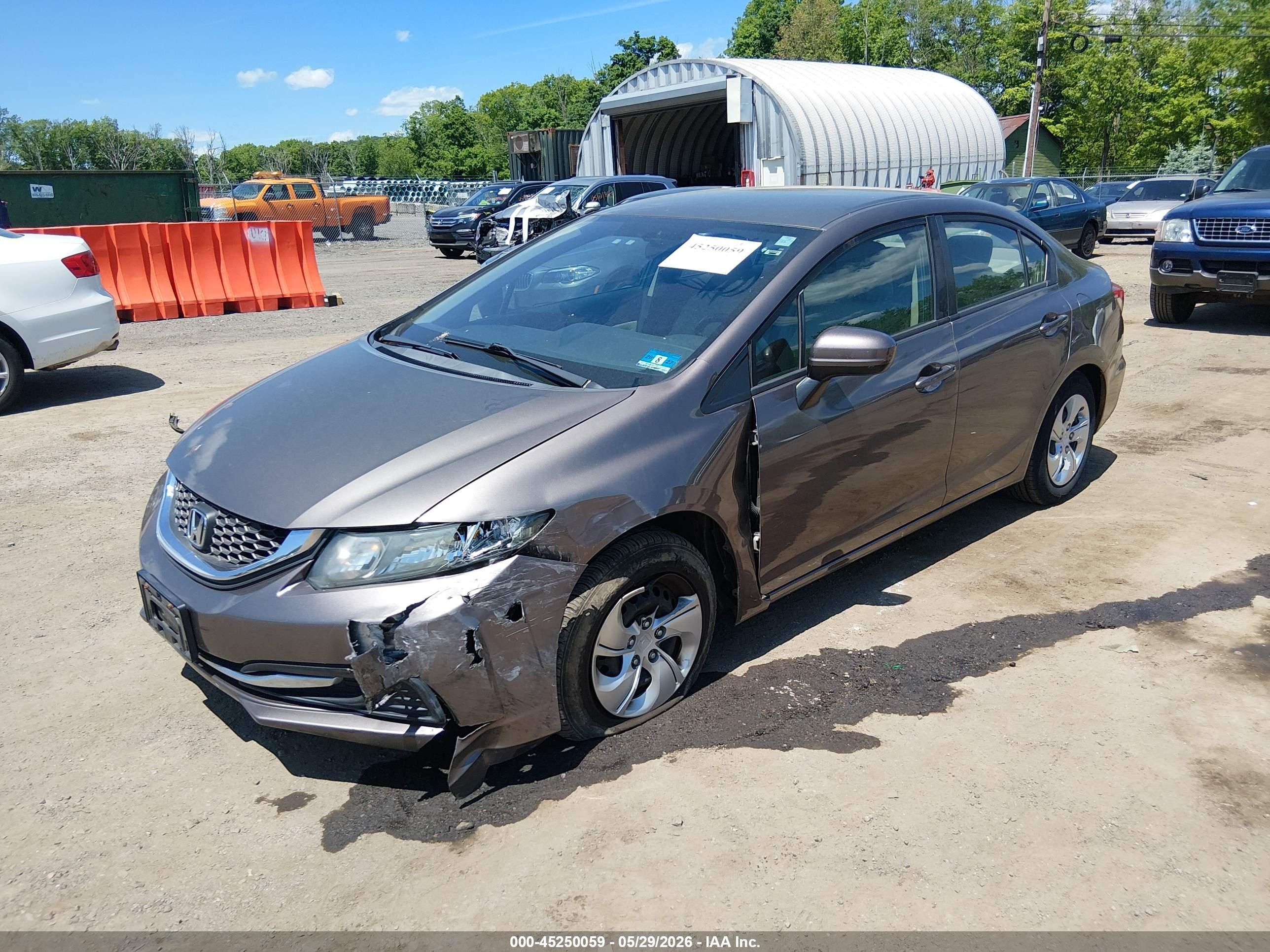 2014 Honda Civic Lx Gray vin: 2HGFB2F50EH559085