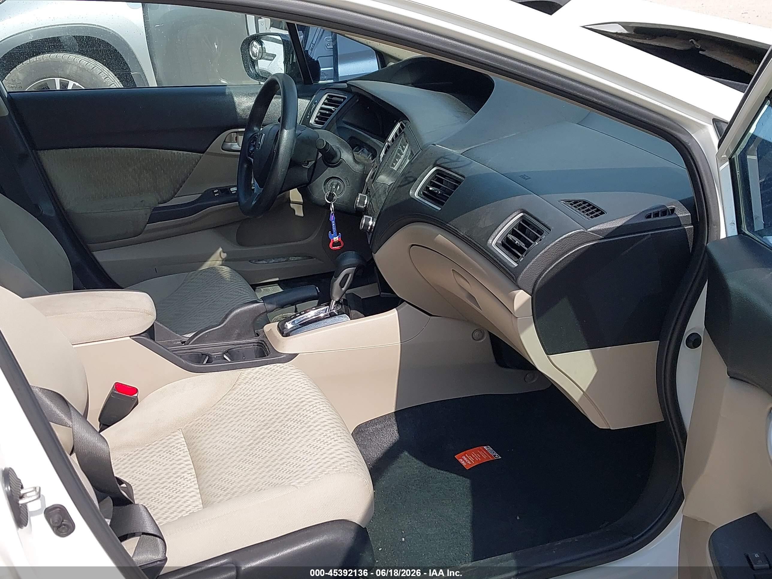 2015 Honda Civic Lx White vin: 2HGFB2F50FH509689