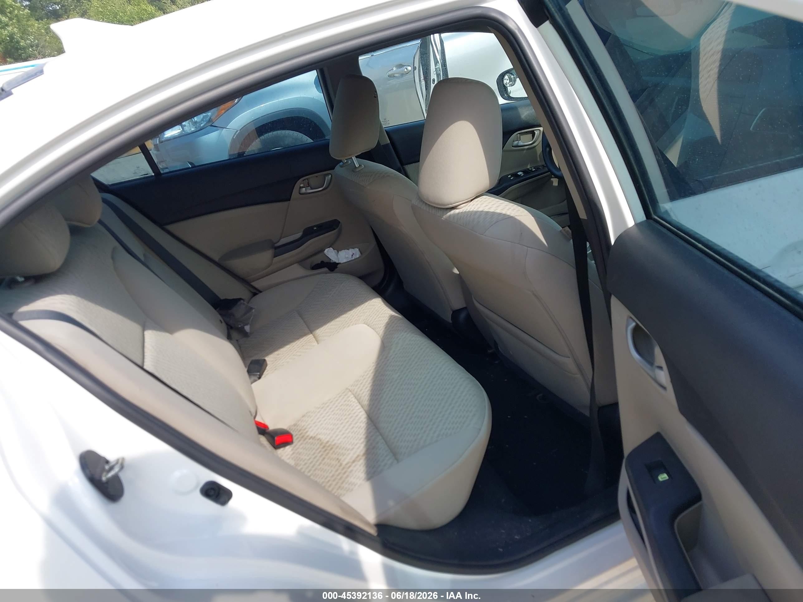 2015 Honda Civic Lx White vin: 2HGFB2F50FH509689