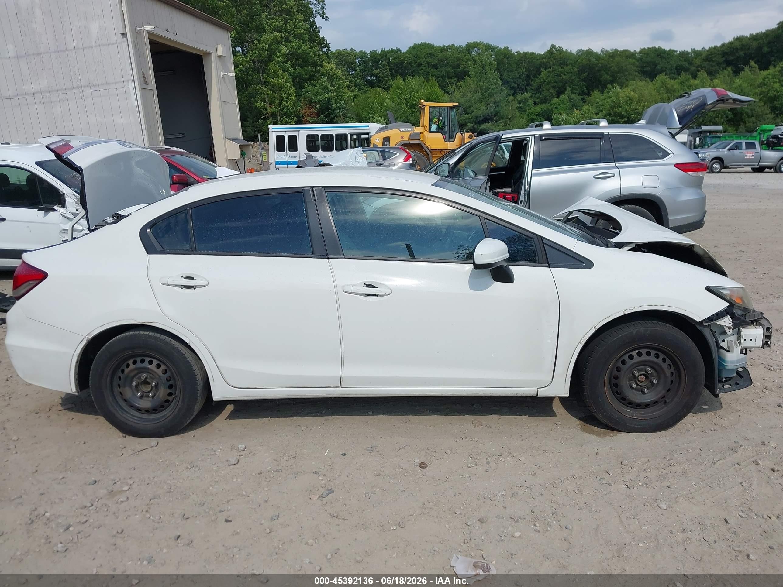 2015 Honda Civic Lx White vin: 2HGFB2F50FH509689