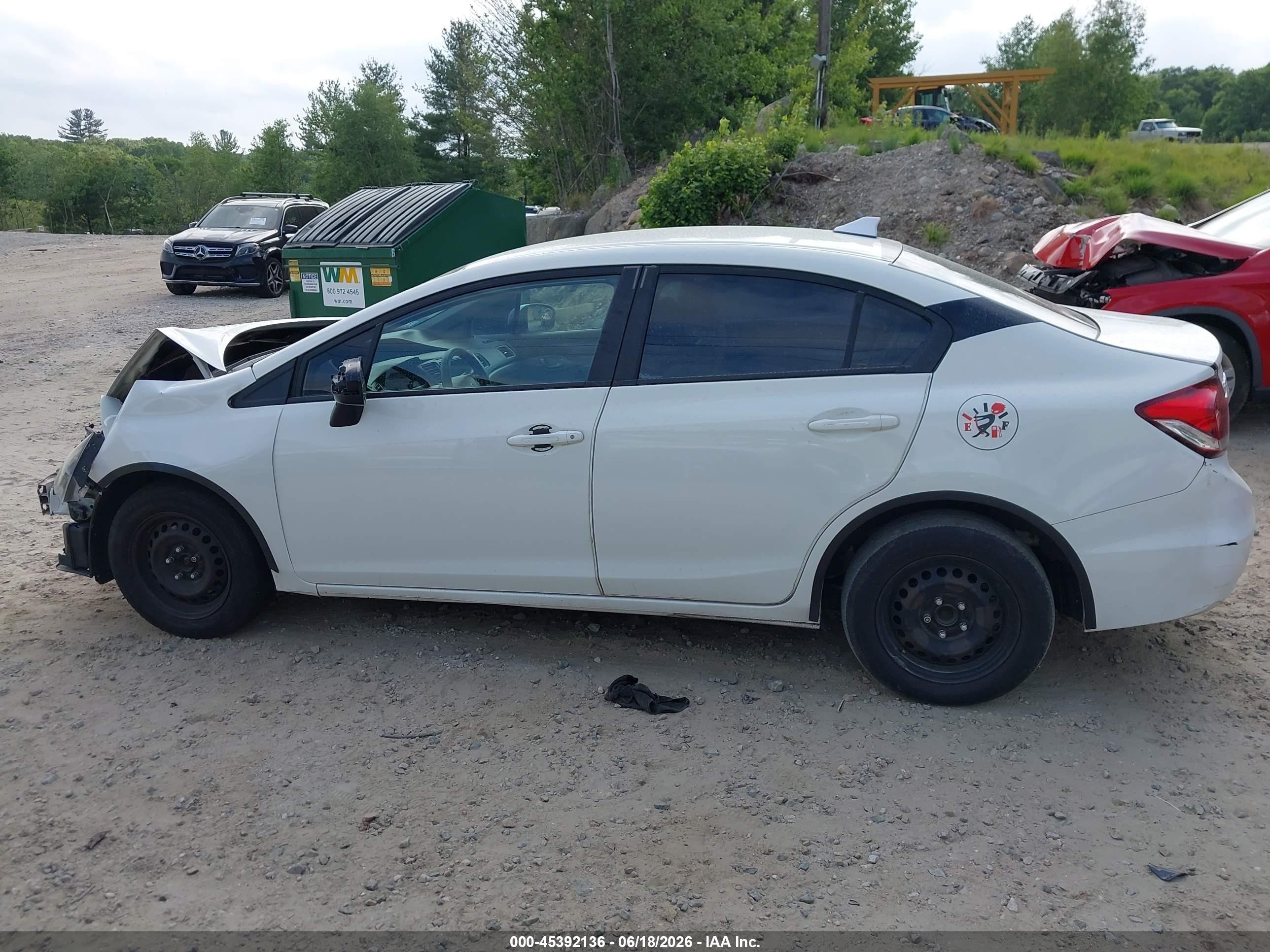 2015 Honda Civic Lx White vin: 2HGFB2F50FH509689