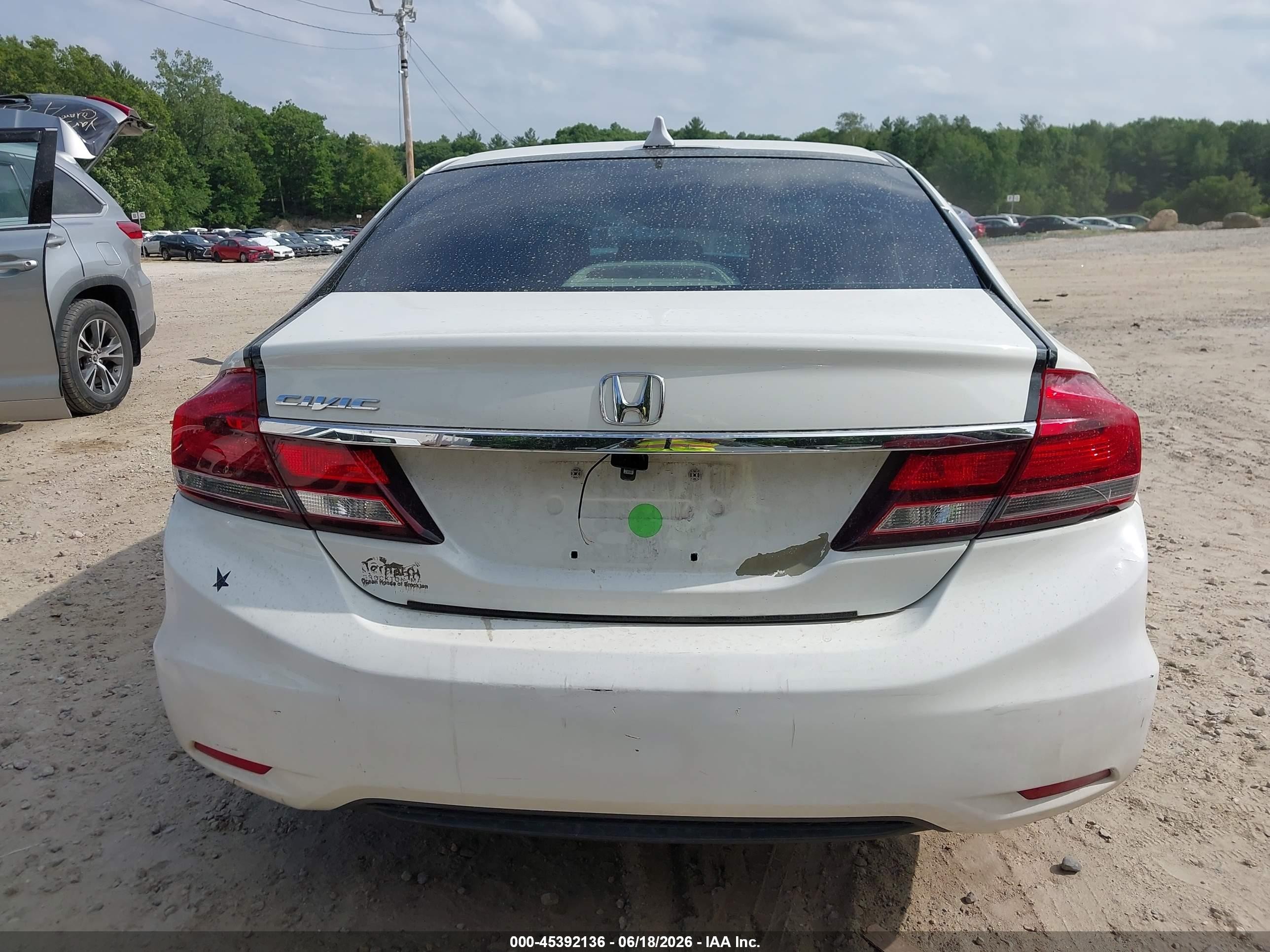2015 Honda Civic Lx White vin: 2HGFB2F50FH509689