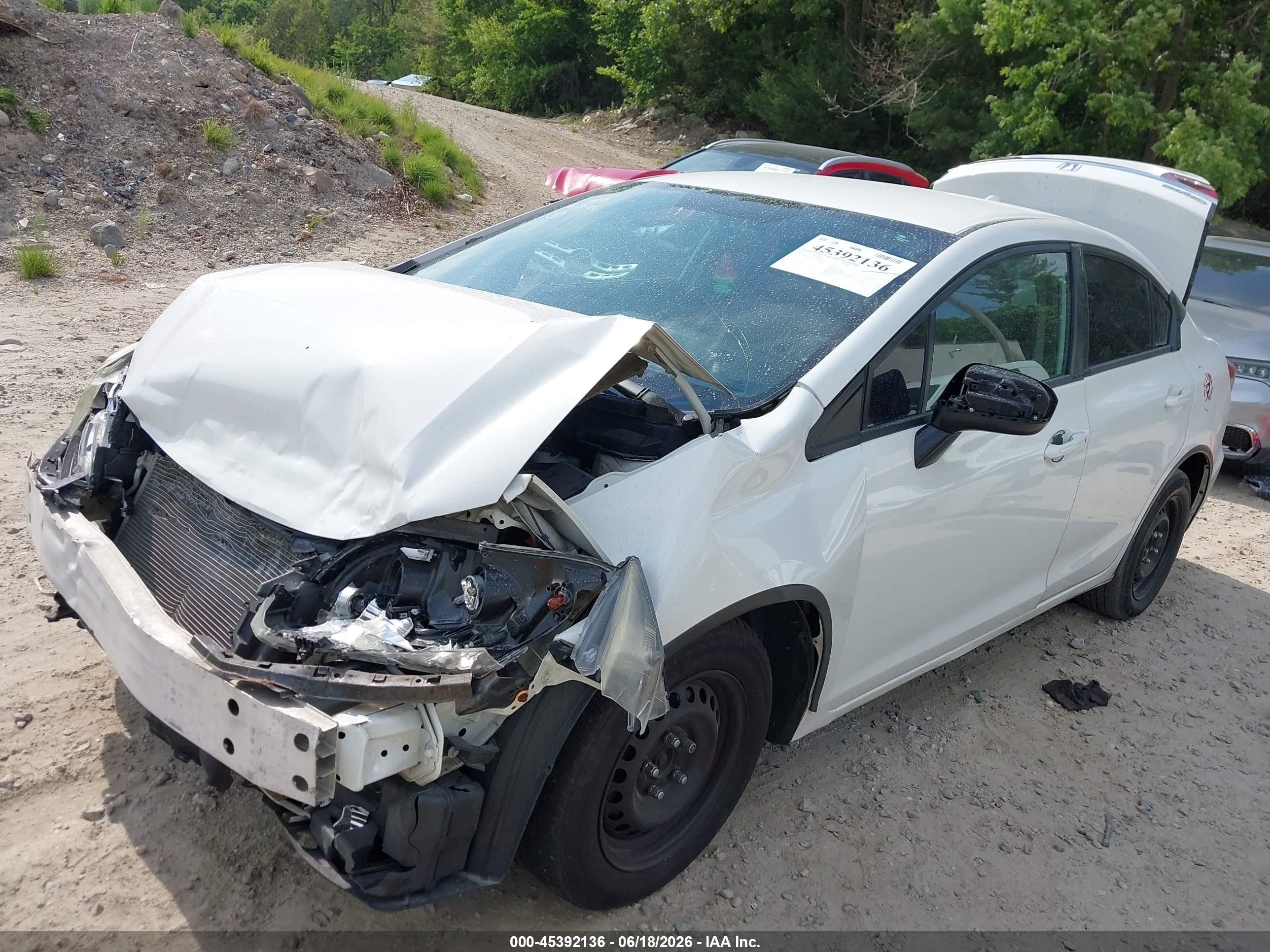 2015 Honda Civic Lx White vin: 2HGFB2F50FH509689