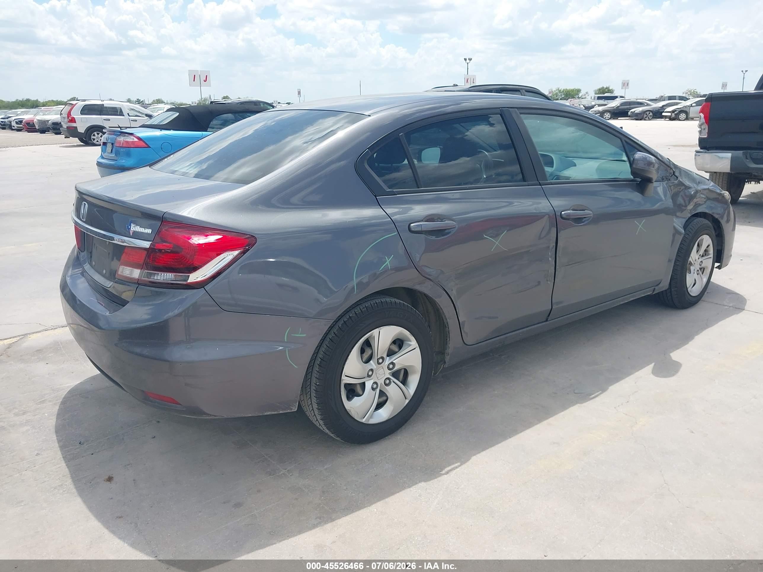2015 Honda Civic Lx Серый vin: 2HGFB2F50FH559315