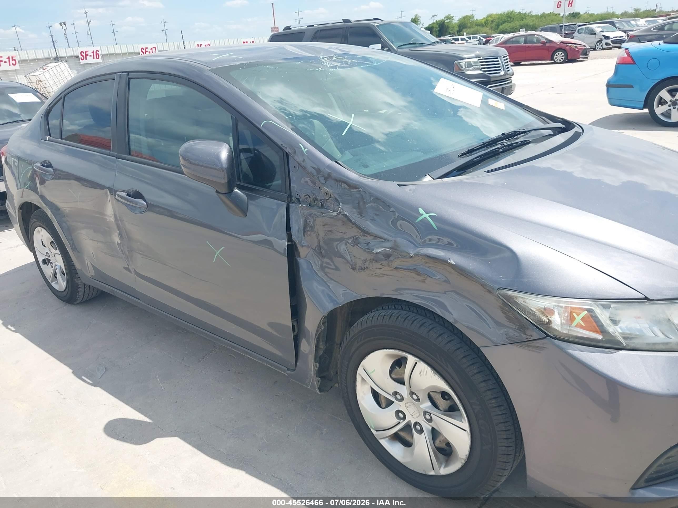 2015 Honda Civic Lx Серый vin: 2HGFB2F50FH559315