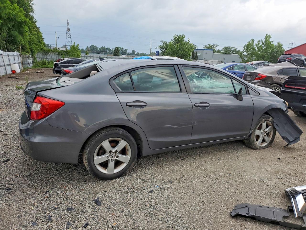 2012 Honda Civic Lx Gray vin: 2HGFB2F51CH108938