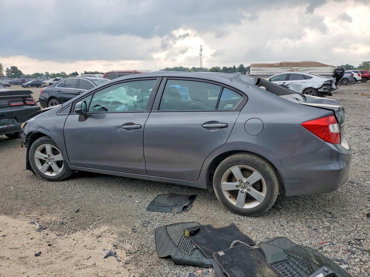 2012 Honda Civic Lx Gray vin: 2HGFB2F51CH108938