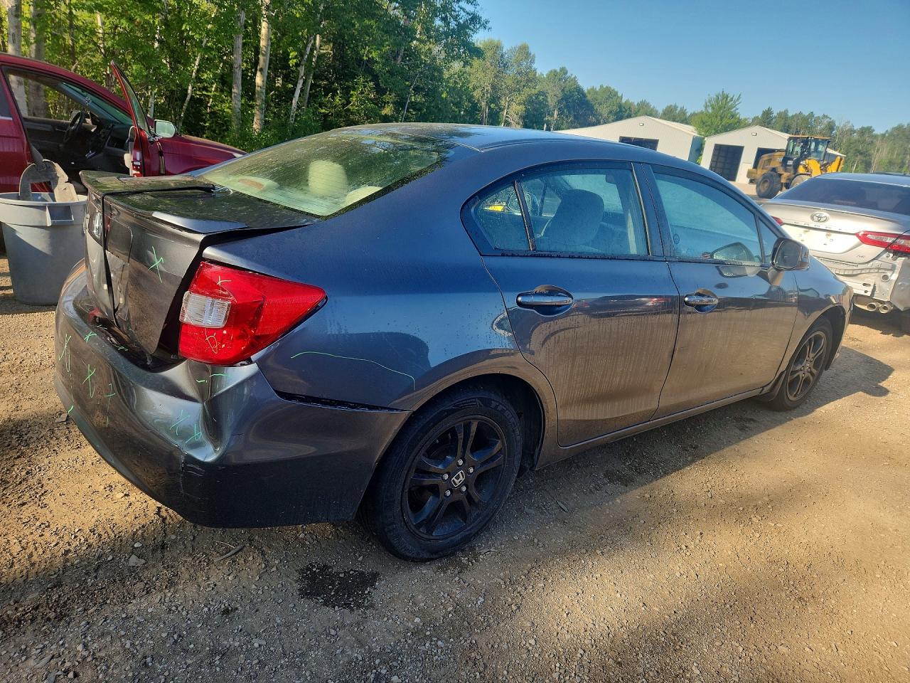 2012 Honda Civic Lx Gray vin: 2HGFB2F51CH113945