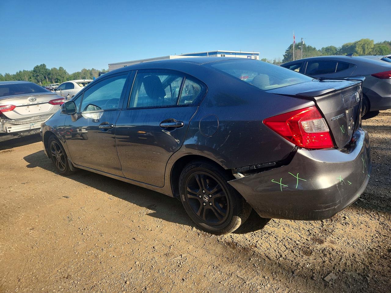 2012 Honda Civic Lx Gray vin: 2HGFB2F51CH113945