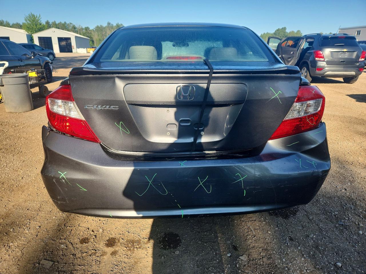 2012 Honda Civic Lx Gray vin: 2HGFB2F51CH113945