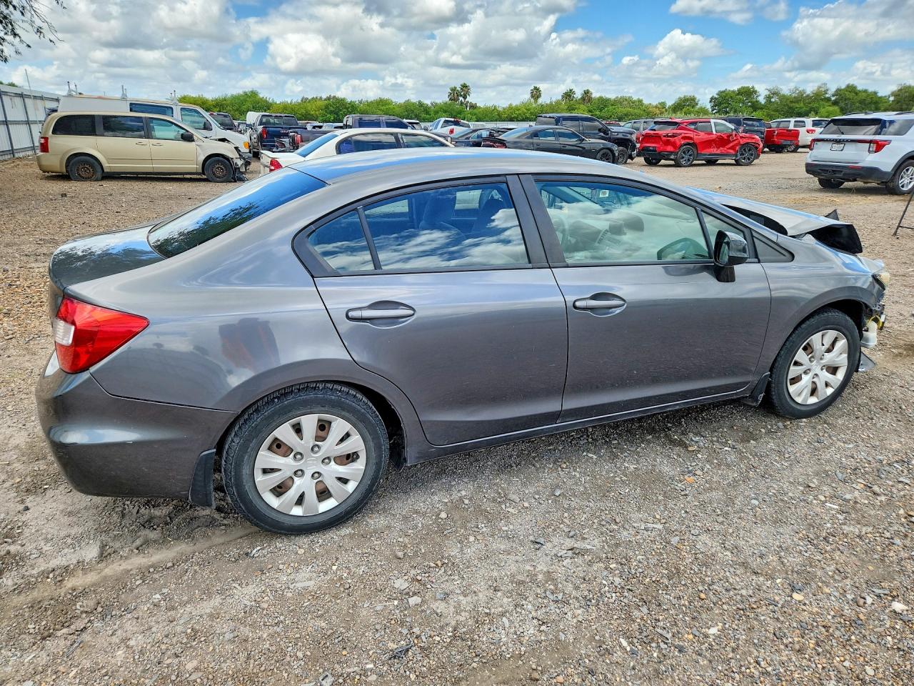 2012 Honda Civic Lx Gray vin: 2HGFB2F51CH310677