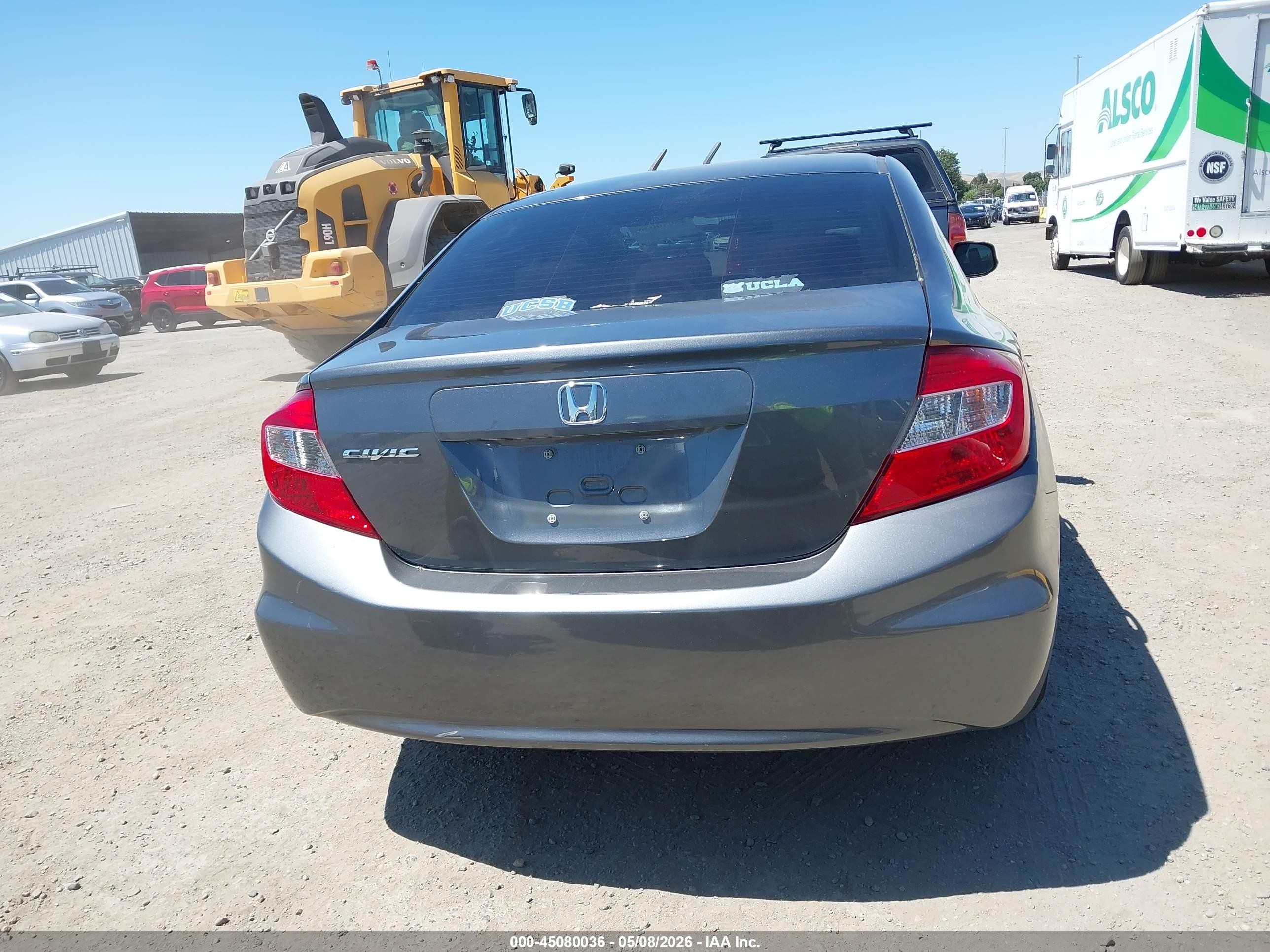 2012 Honda Civic Lx Gray vin: 2HGFB2F51CH314891