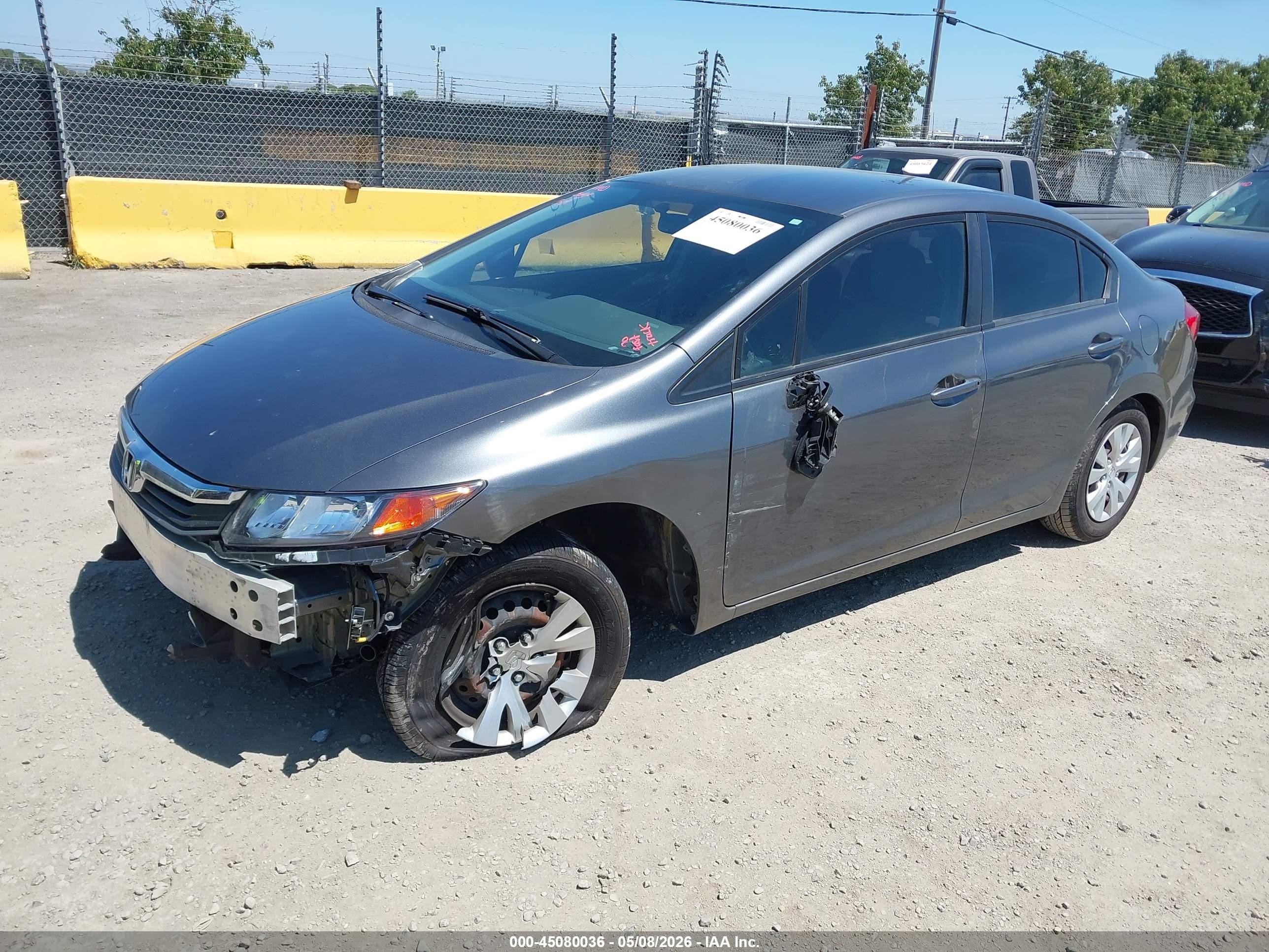 2012 Honda Civic Lx Gray vin: 2HGFB2F51CH314891