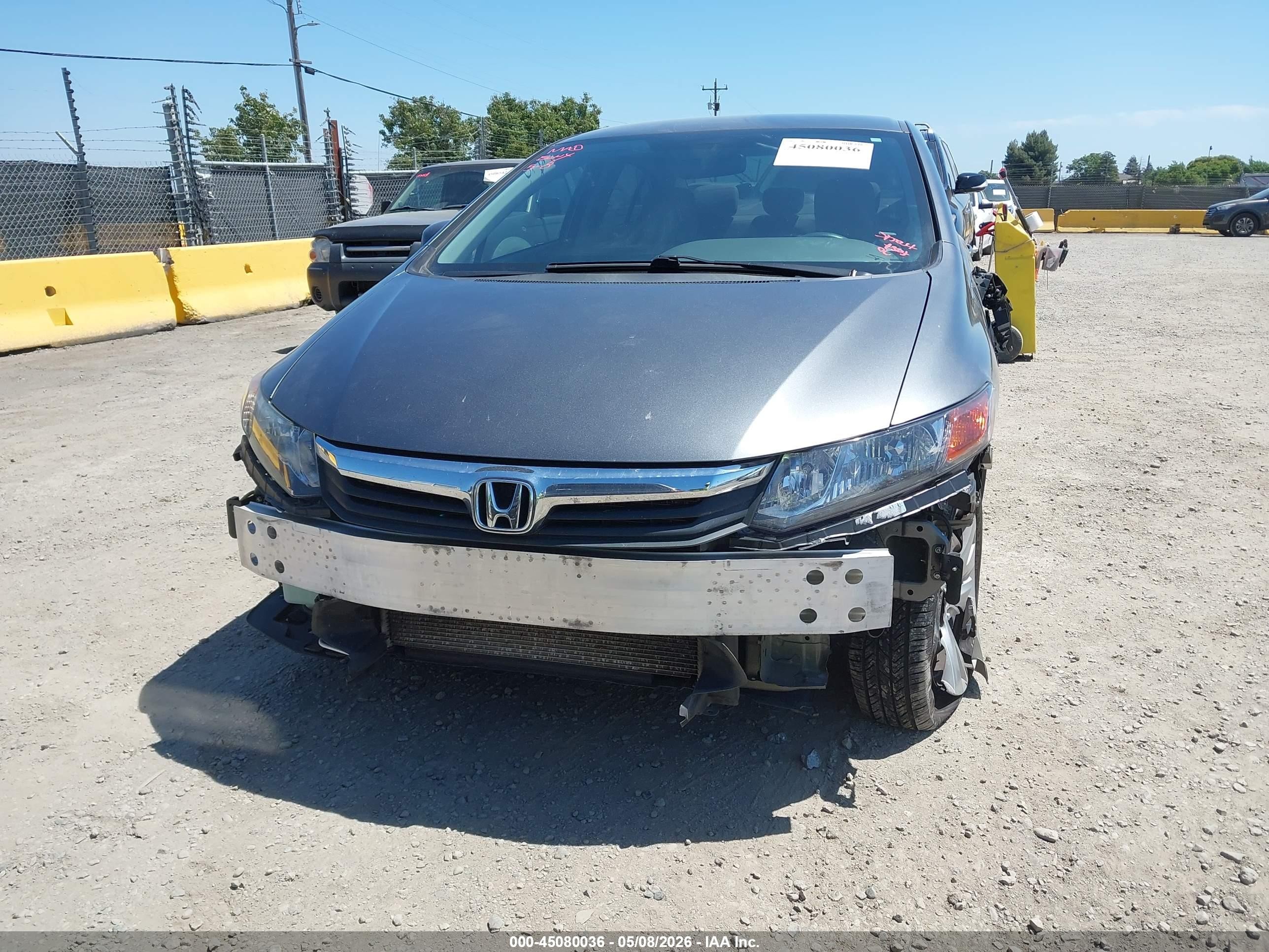 2012 Honda Civic Lx Gray vin: 2HGFB2F51CH314891