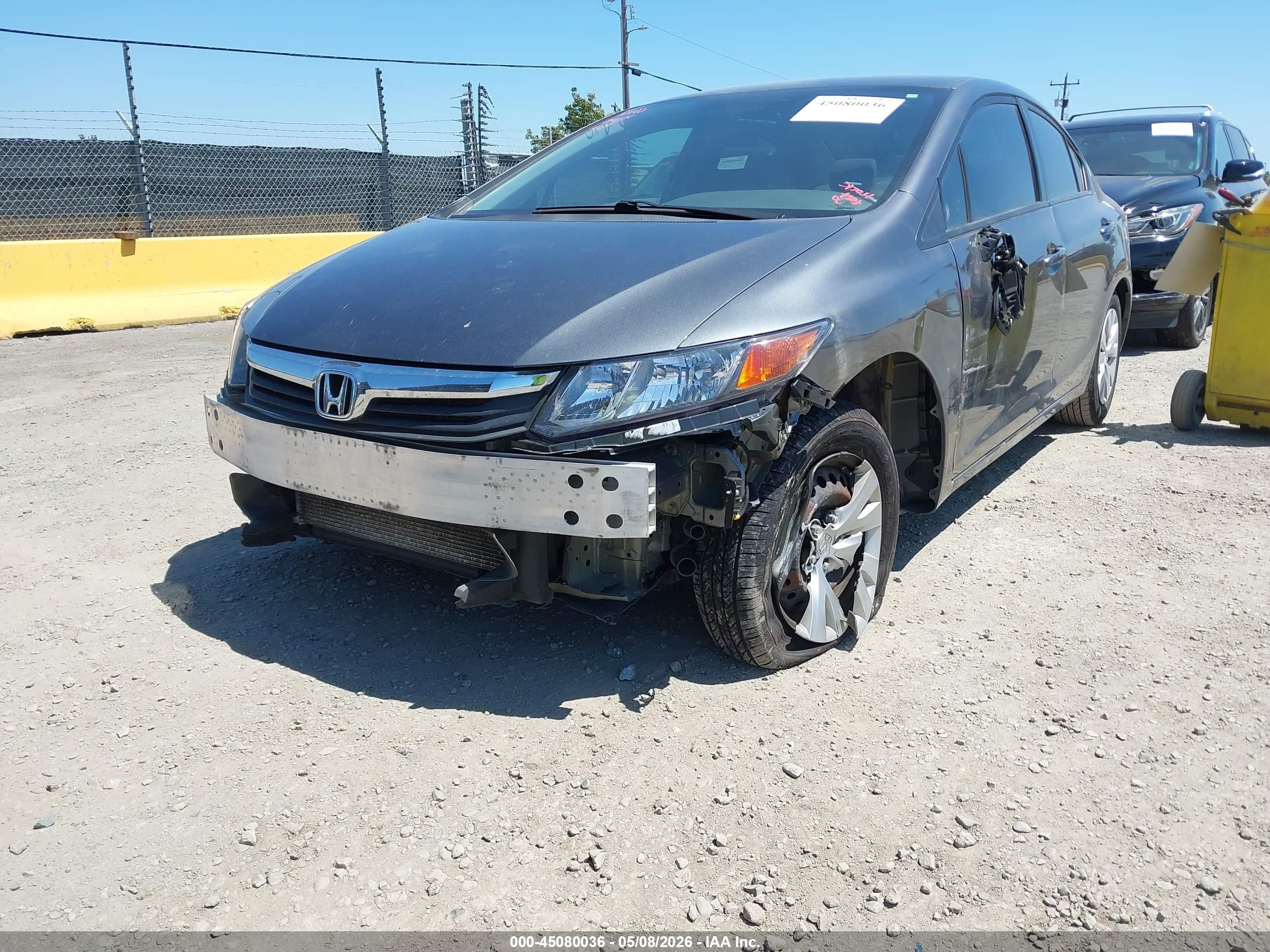 2012 Honda Civic Lx Gray vin: 2HGFB2F51CH314891
