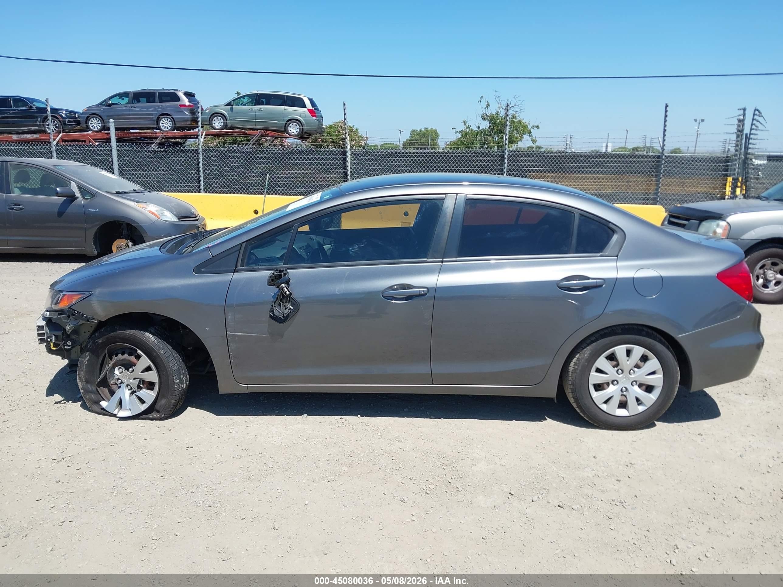 2012 Honda Civic Lx Gray vin: 2HGFB2F51CH314891