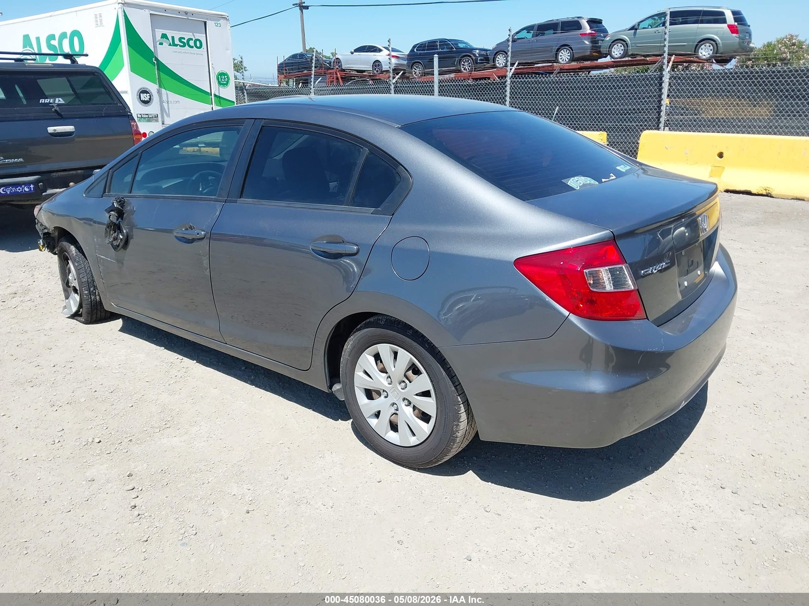 2012 Honda Civic Lx Gray vin: 2HGFB2F51CH314891