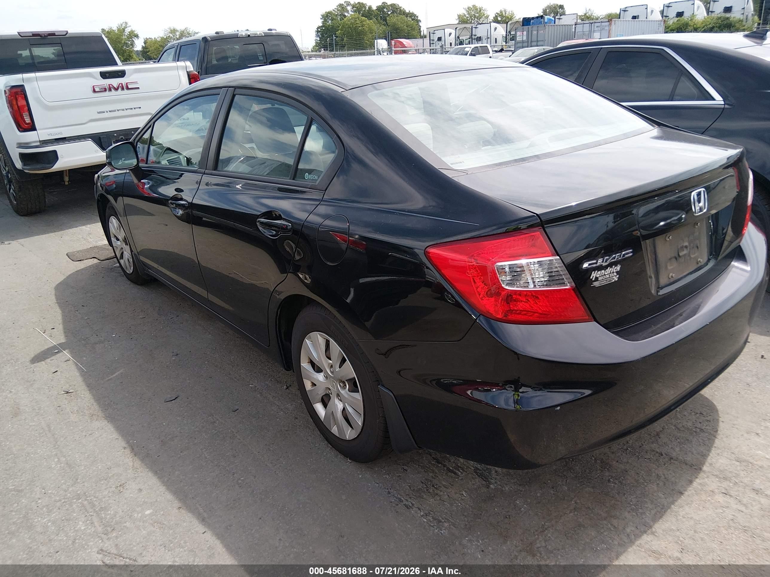 2012 Honda Civic Lx Черный vin: 2HGFB2F51CH317564