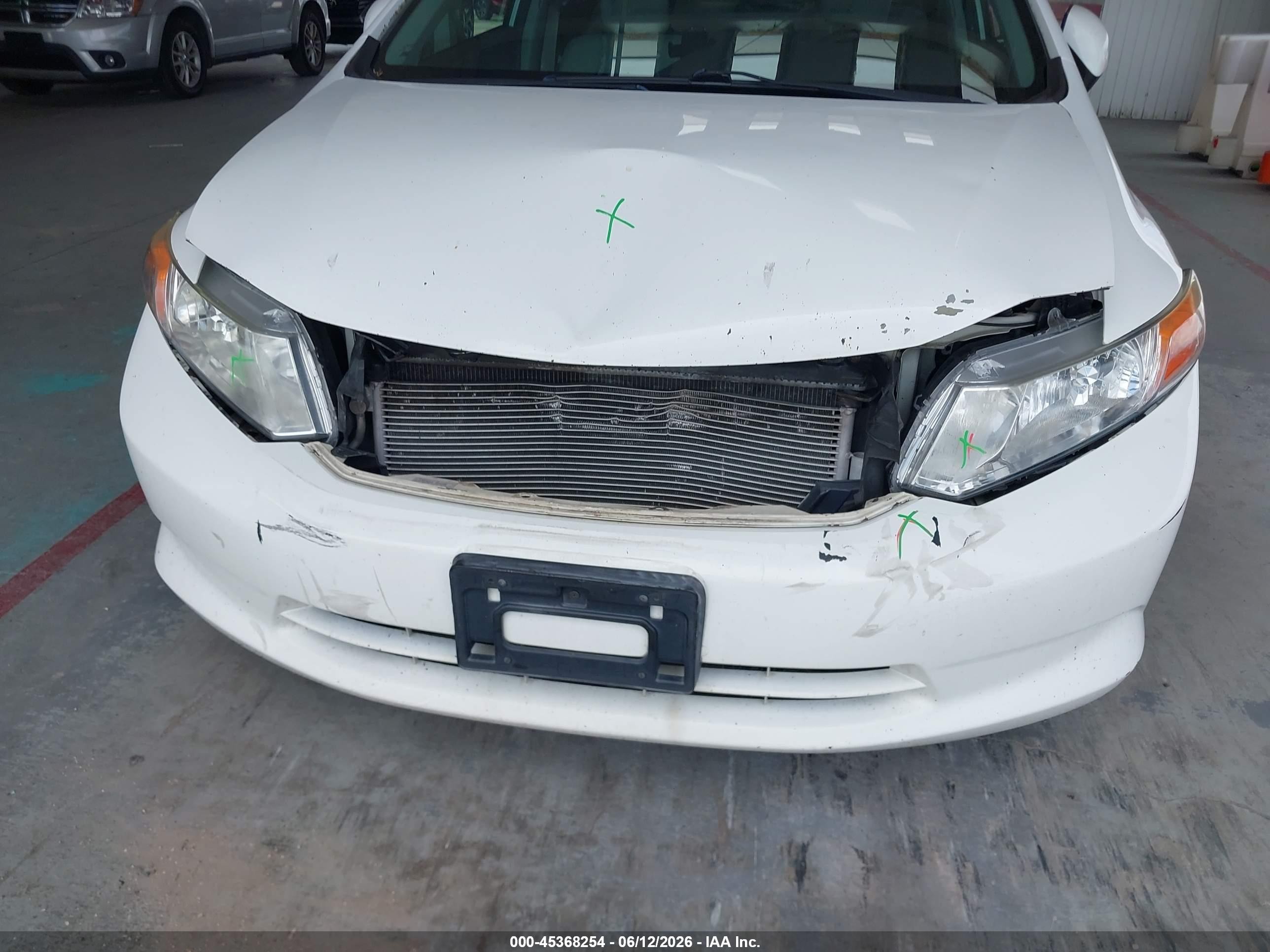 2012 Honda Civic Lx White vin: 2HGFB2F51CH326863