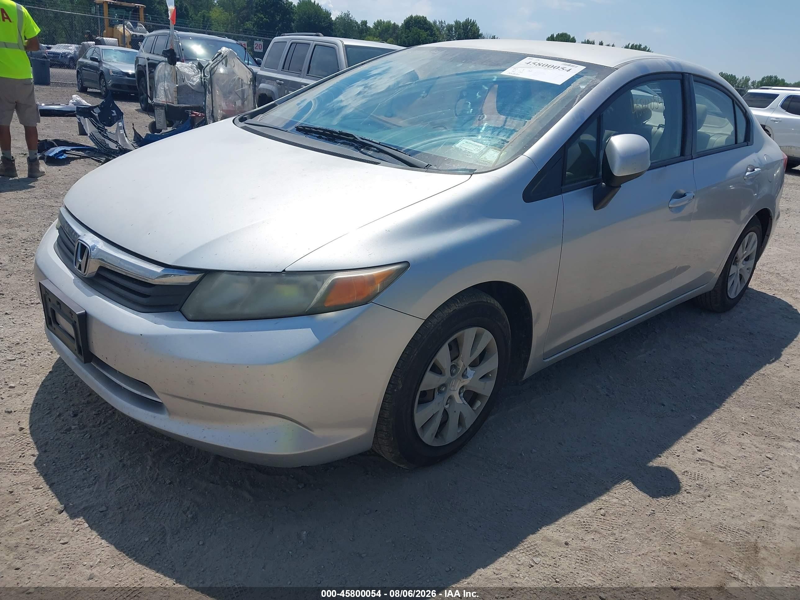 2012 Honda Civic Lx Silver vin: 2HGFB2F51CH331769
