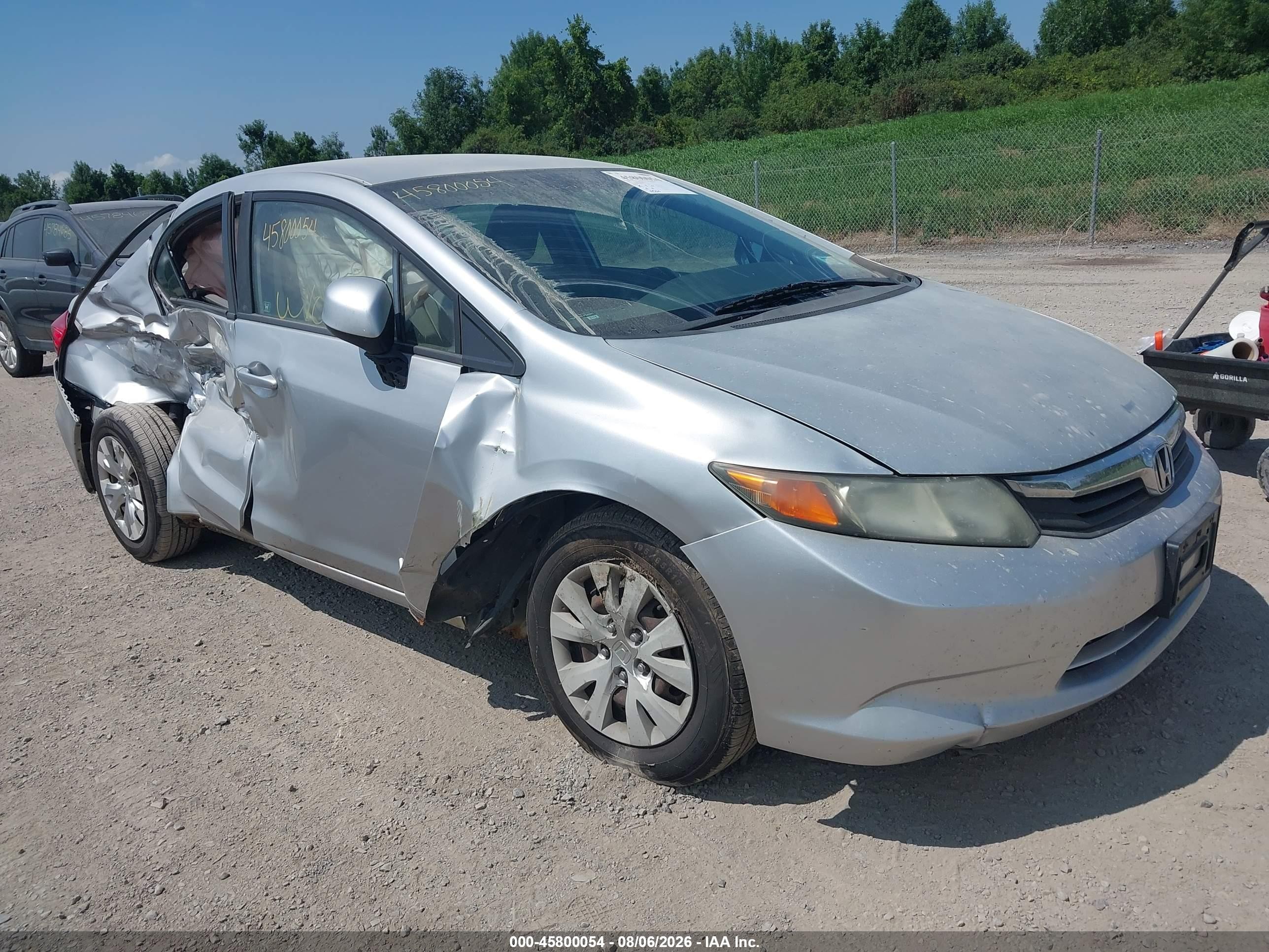 2012 Honda Civic Lx Silver vin: 2HGFB2F51CH331769