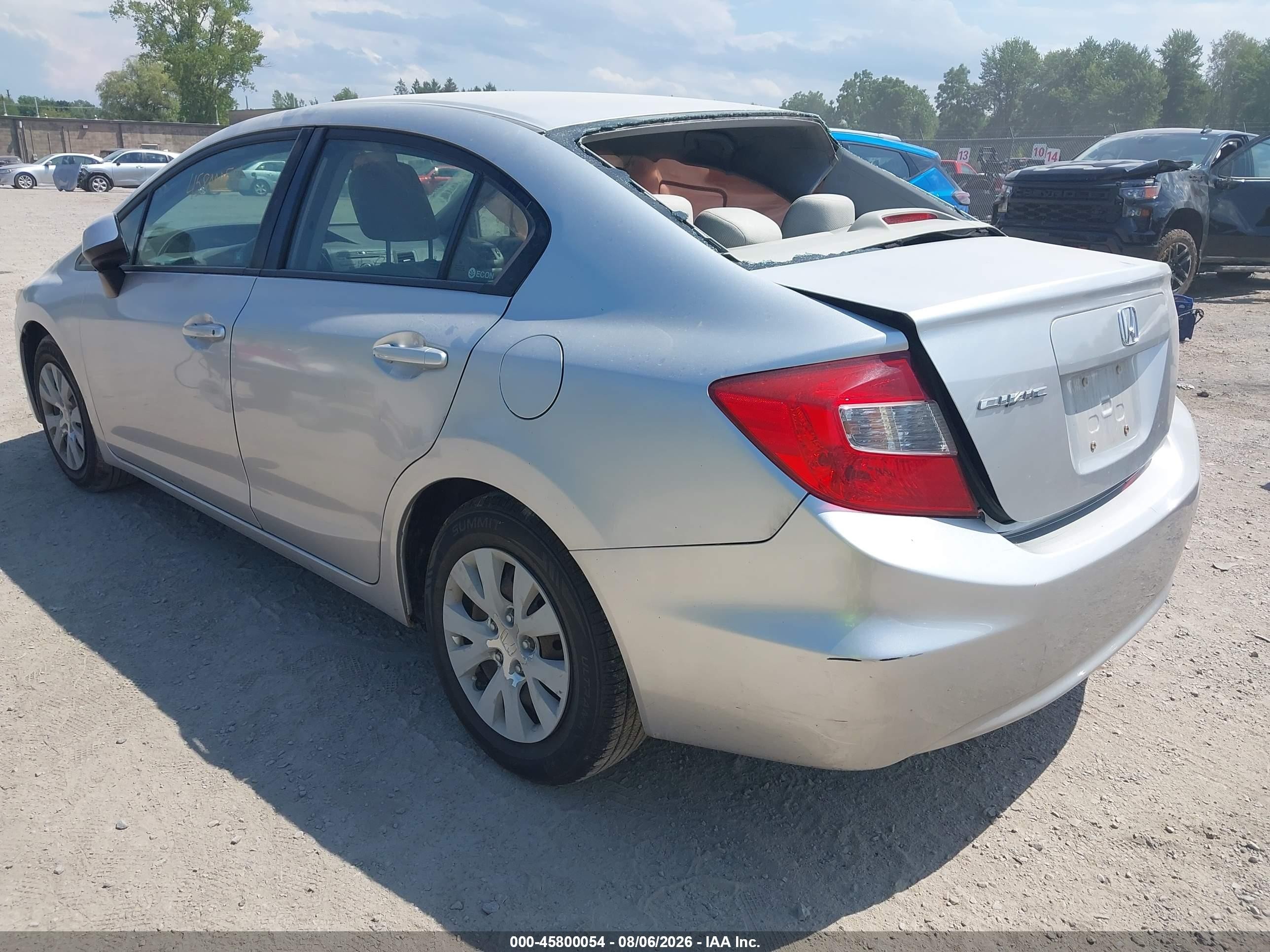 2012 Honda Civic Lx Silver vin: 2HGFB2F51CH331769