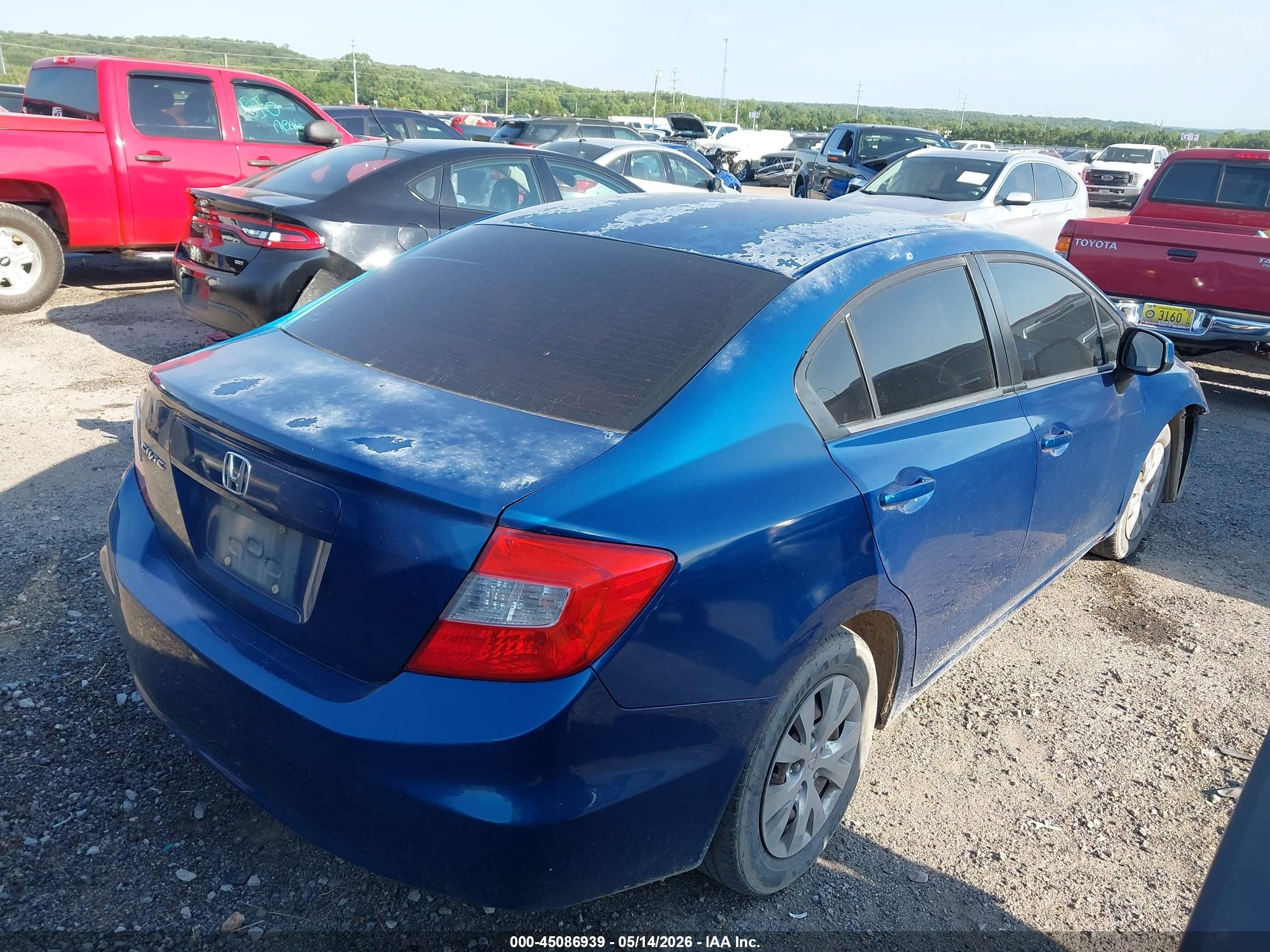 2012 Honda Civic Lx Blue vin: 2HGFB2F51CH501578