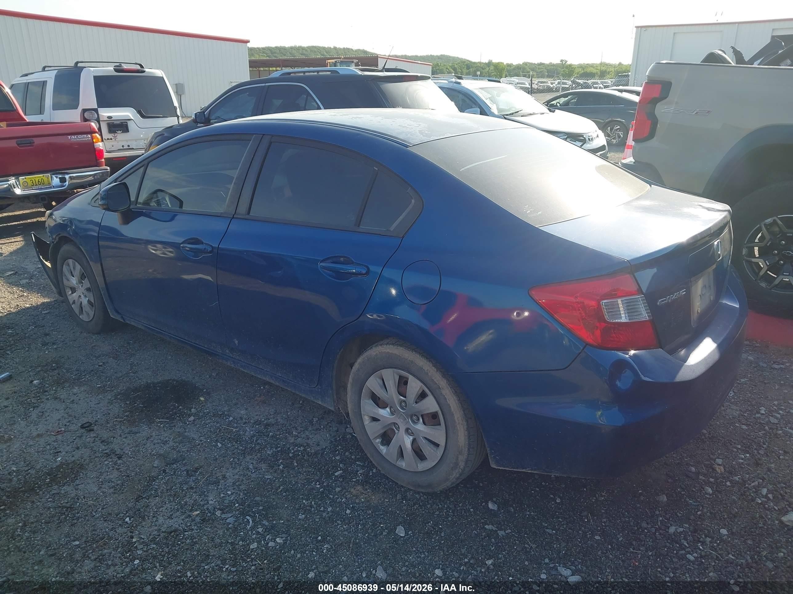 2012 Honda Civic Lx Blue vin: 2HGFB2F51CH501578