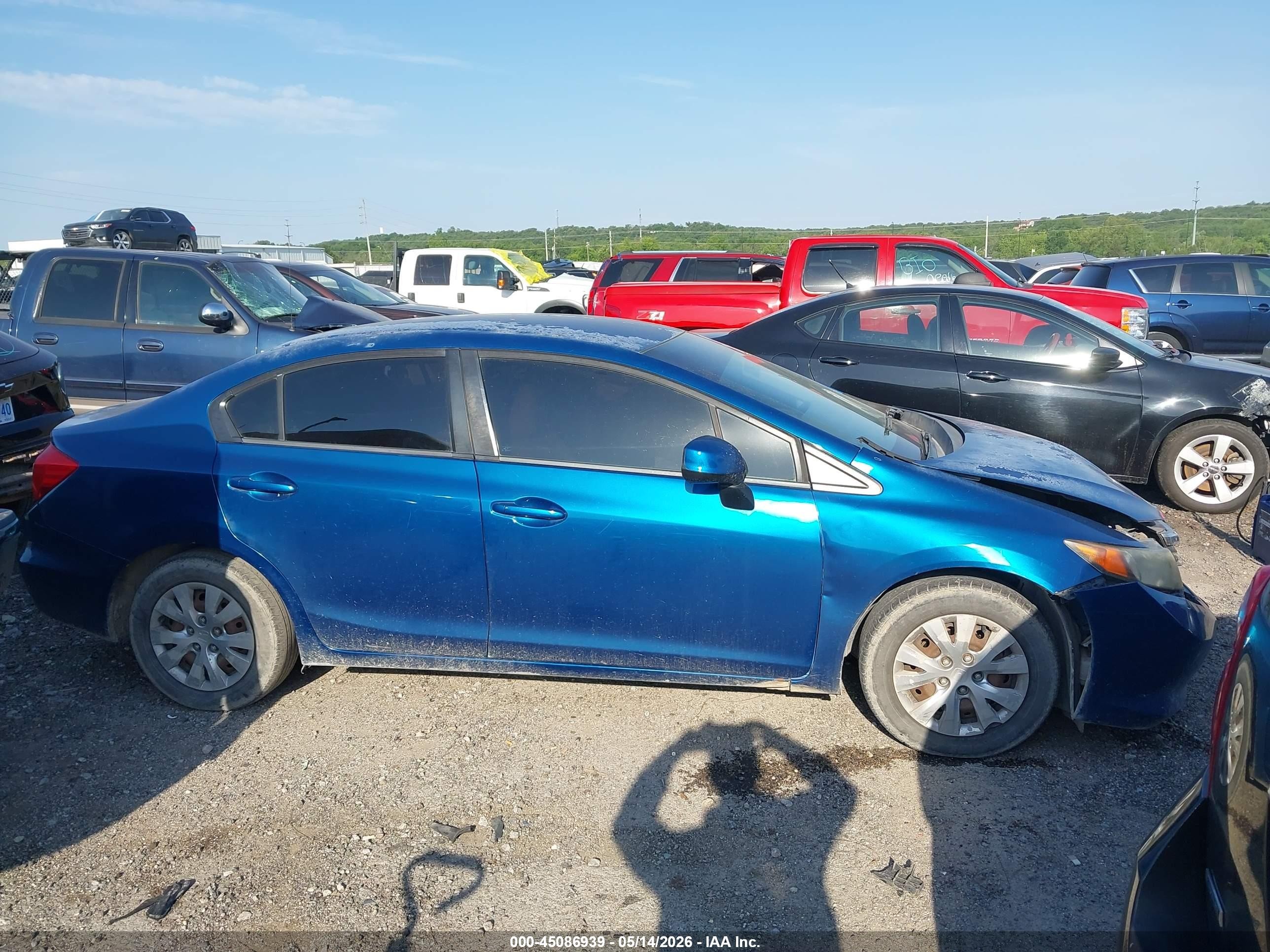 2012 Honda Civic Lx Blue vin: 2HGFB2F51CH501578