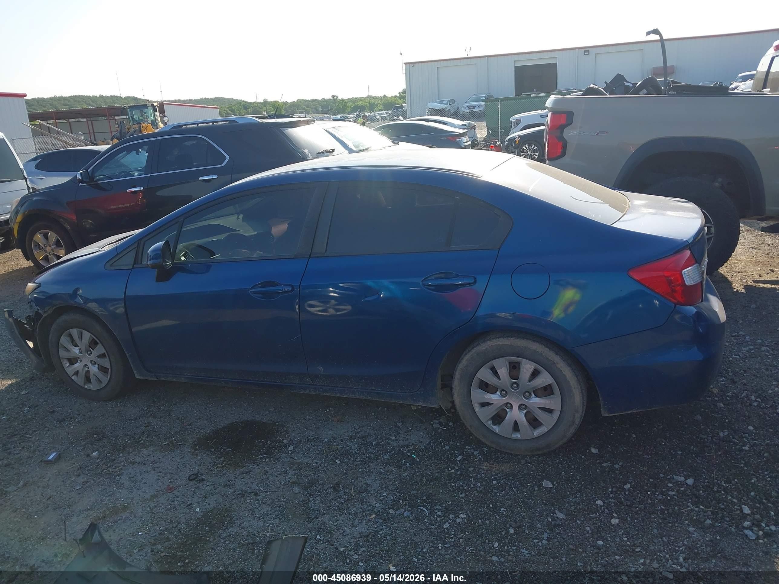 2012 Honda Civic Lx Blue vin: 2HGFB2F51CH501578