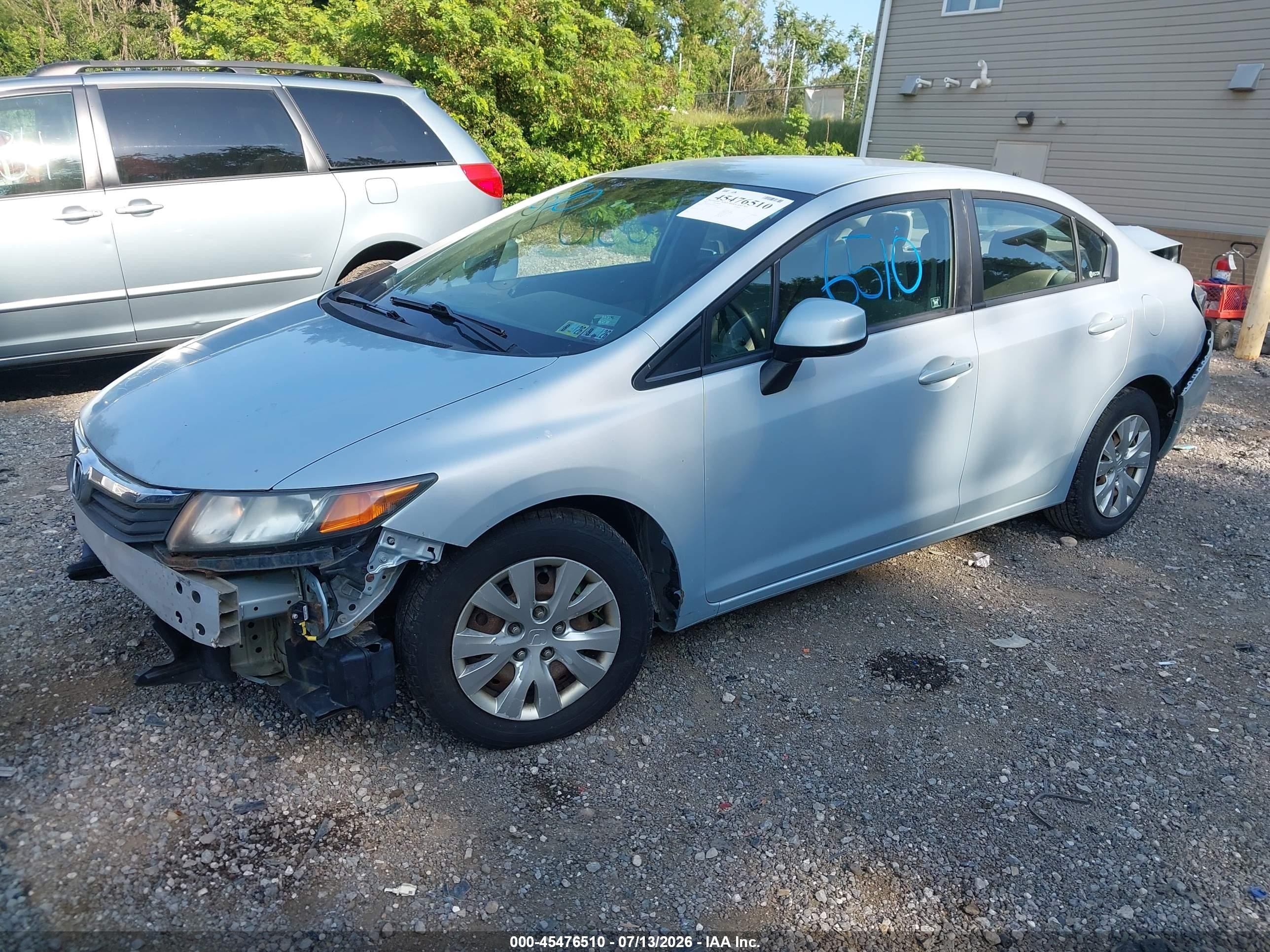 2012 Honda Civic Lx Silver vin: 2HGFB2F51CH514623