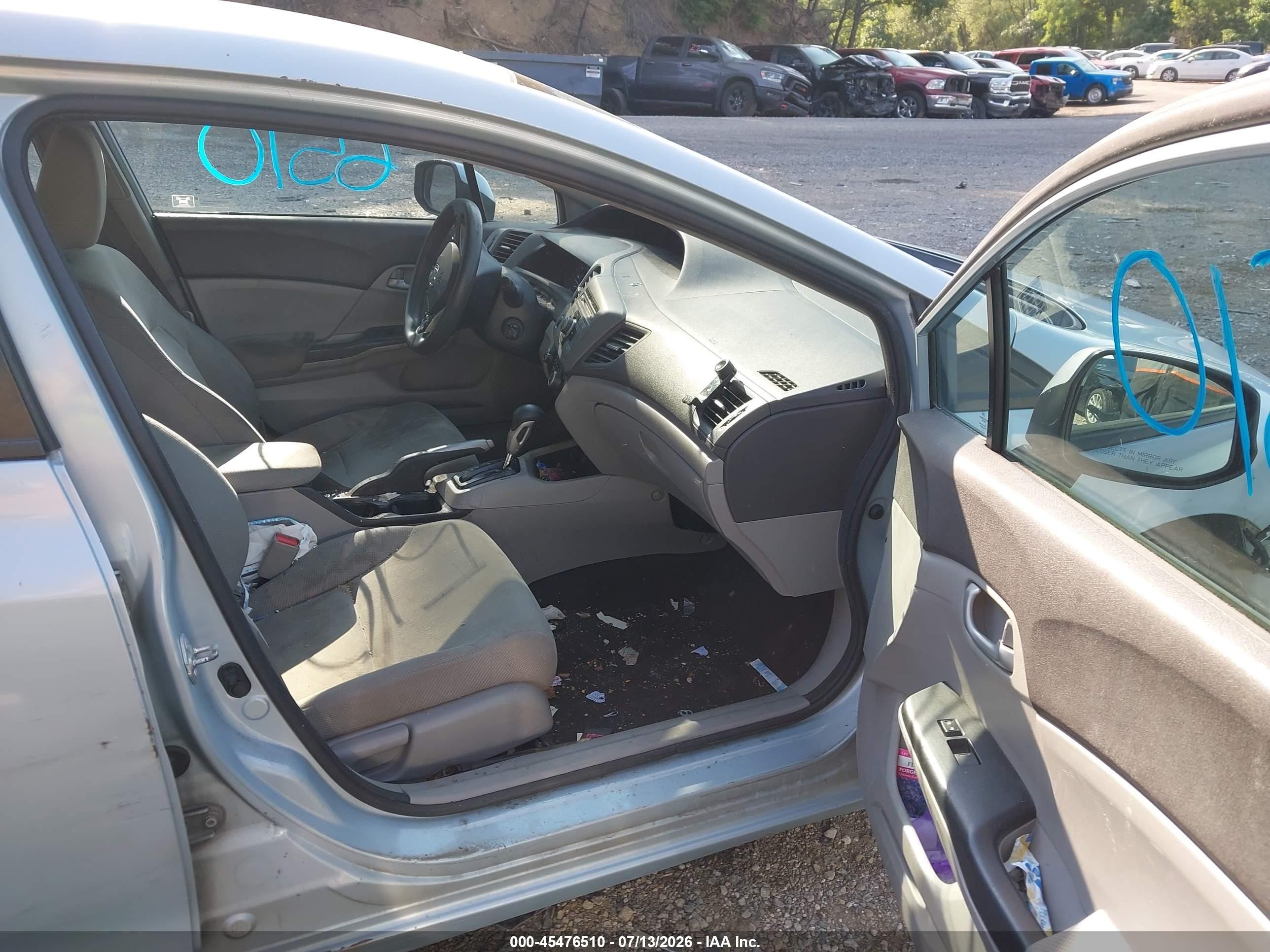 2012 Honda Civic Lx Silver vin: 2HGFB2F51CH514623