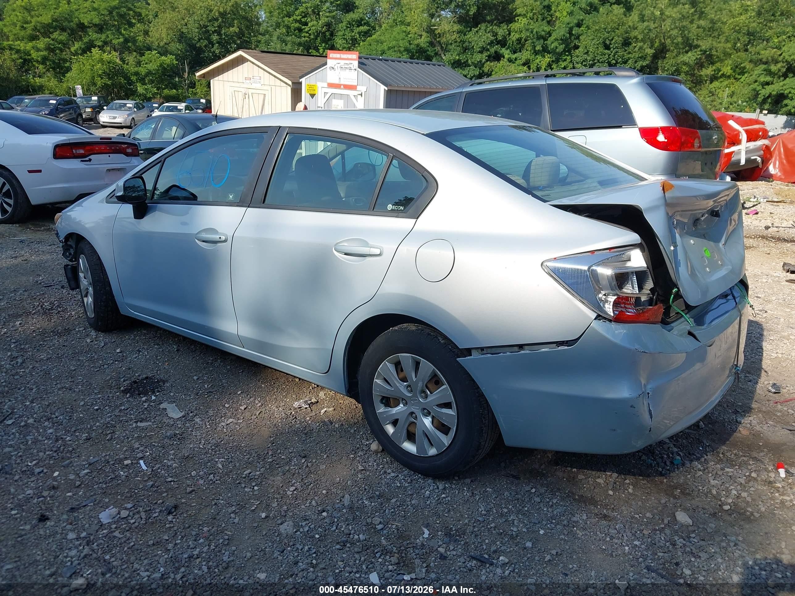 2012 Honda Civic Lx Silver vin: 2HGFB2F51CH514623