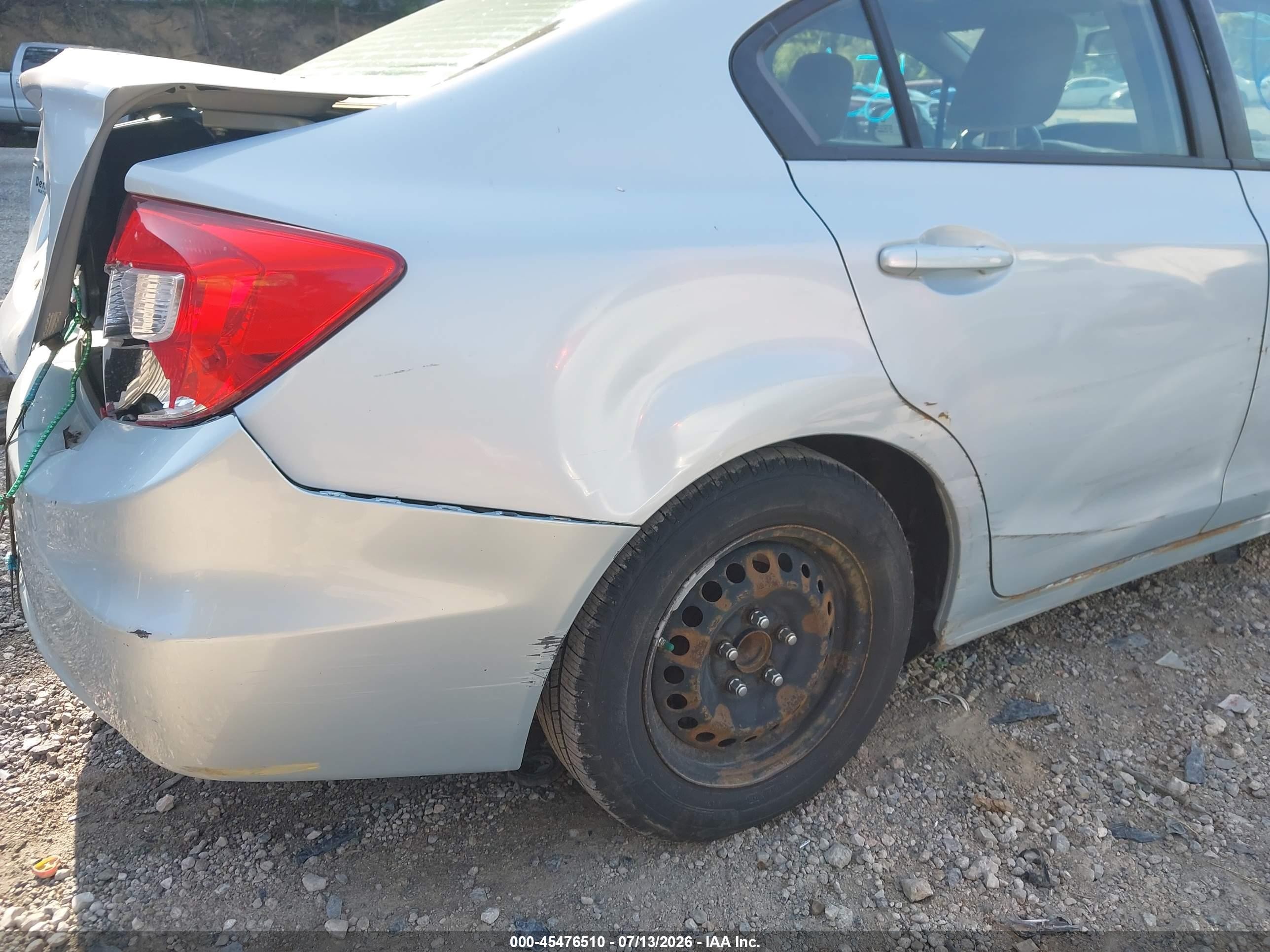 2012 Honda Civic Lx Silver vin: 2HGFB2F51CH514623