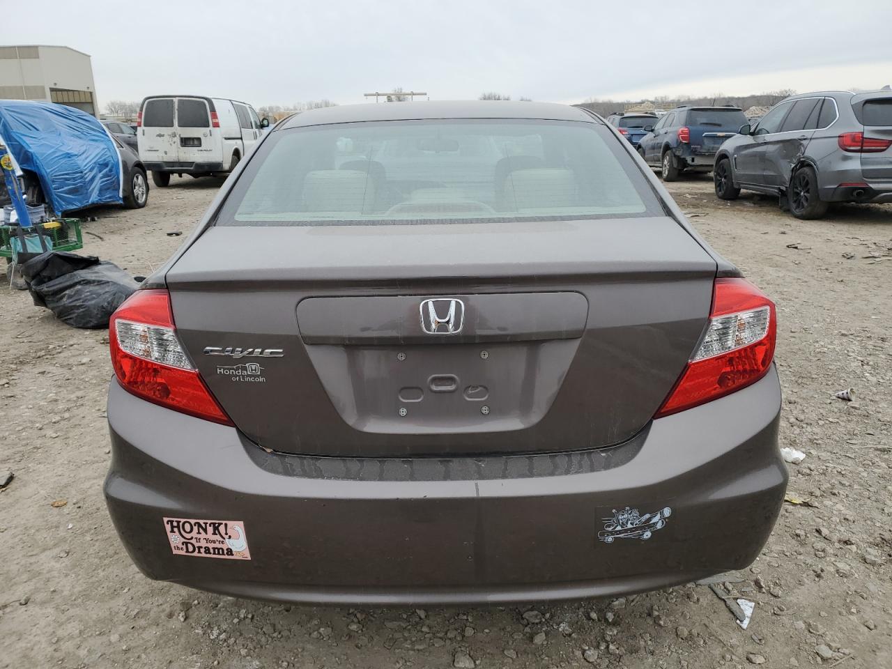 2012 Honda Civic Lx Brown vin: 2HGFB2F51CH518154