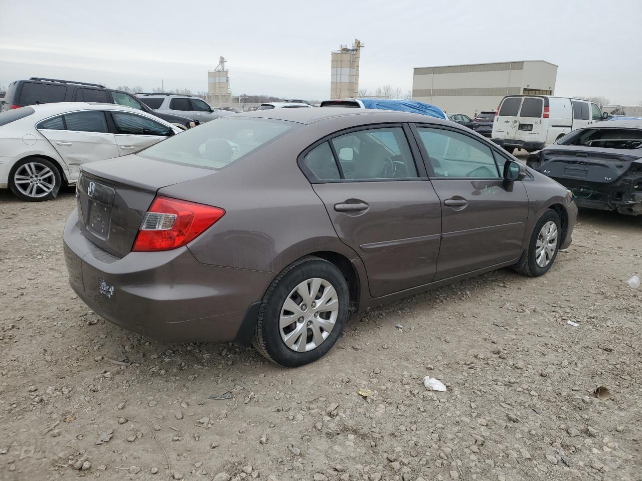 2012 Honda Civic Lx Brown vin: 2HGFB2F51CH518154
