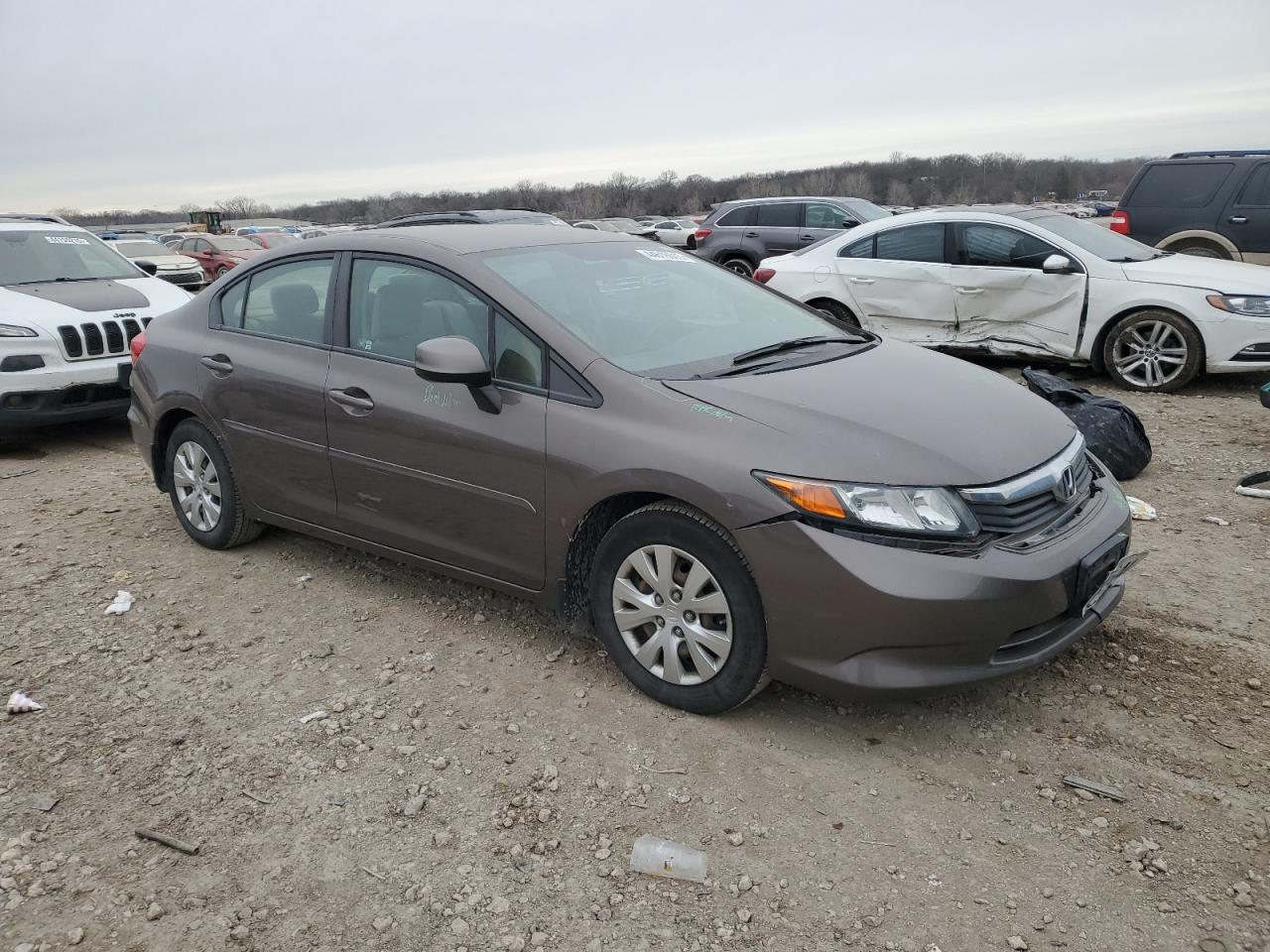 2012 Honda Civic Lx Brown vin: 2HGFB2F51CH518154