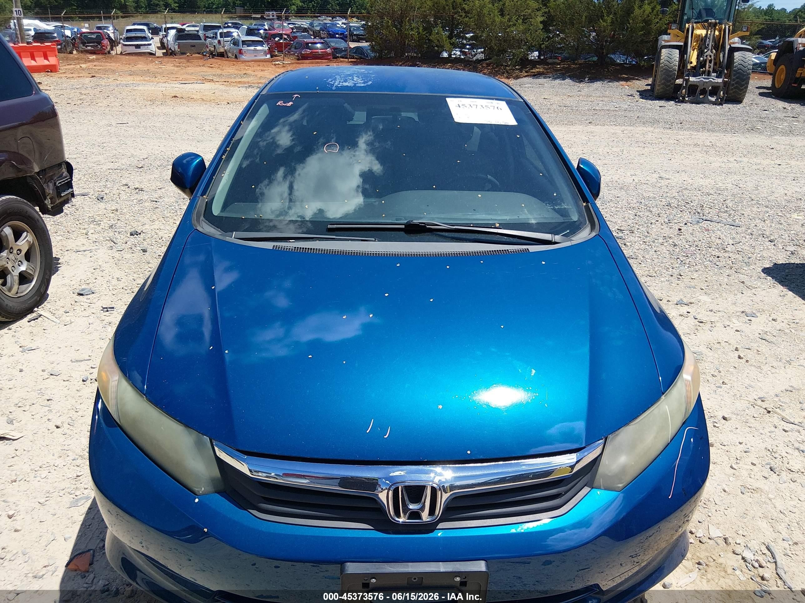2012 Honda Civic Lx Blue vin: 2HGFB2F51CH534497