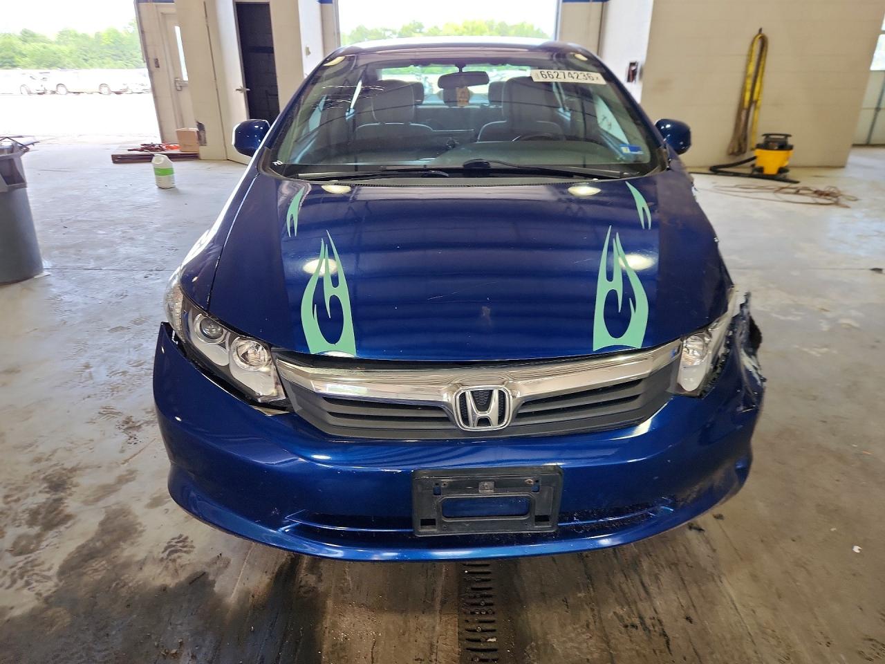 2012 Honda Civic Lx Blue vin: 2HGFB2F51CH536430