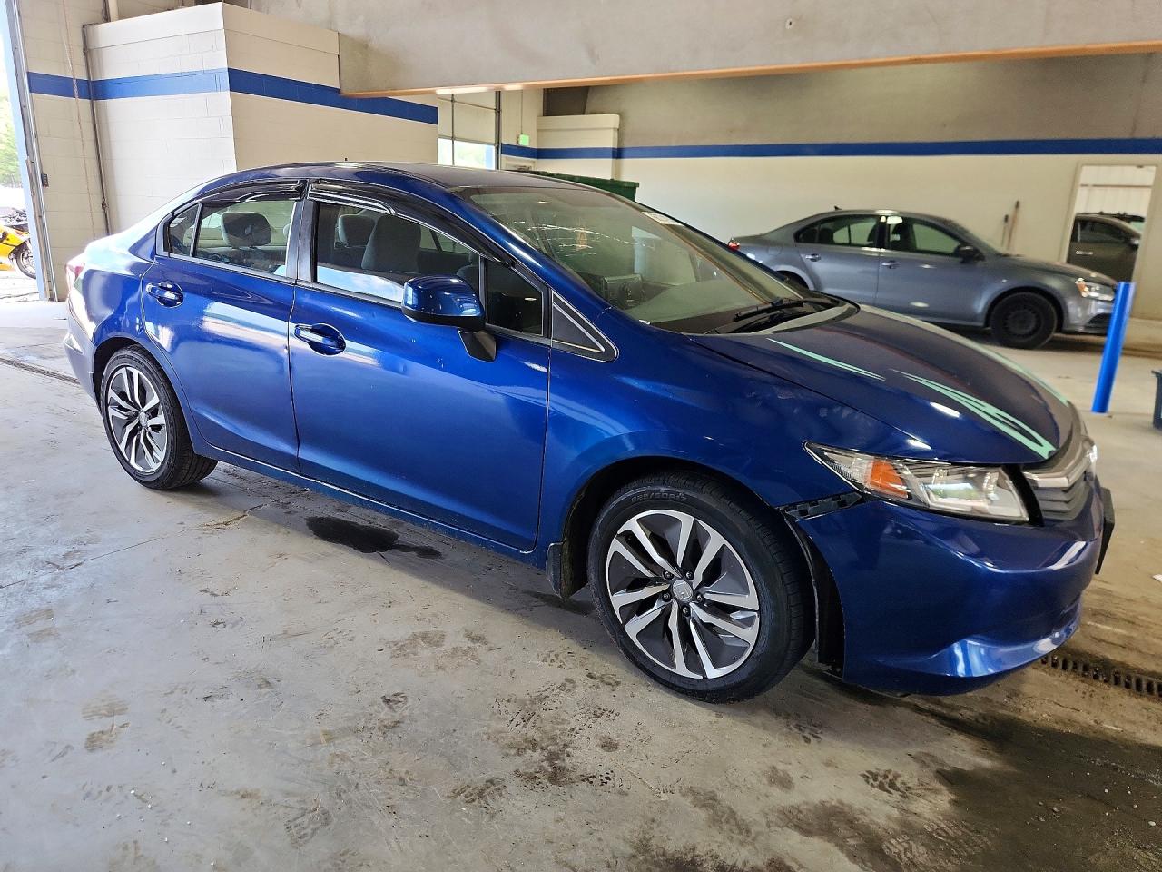 2012 Honda Civic Lx Blue vin: 2HGFB2F51CH536430
