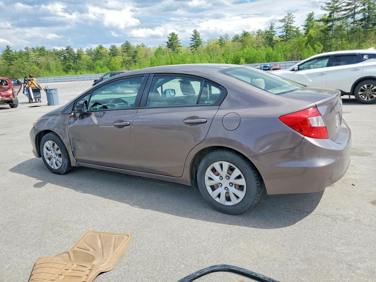2012 Honda Civic Lx Brown vin: 2HGFB2F51CH542356
