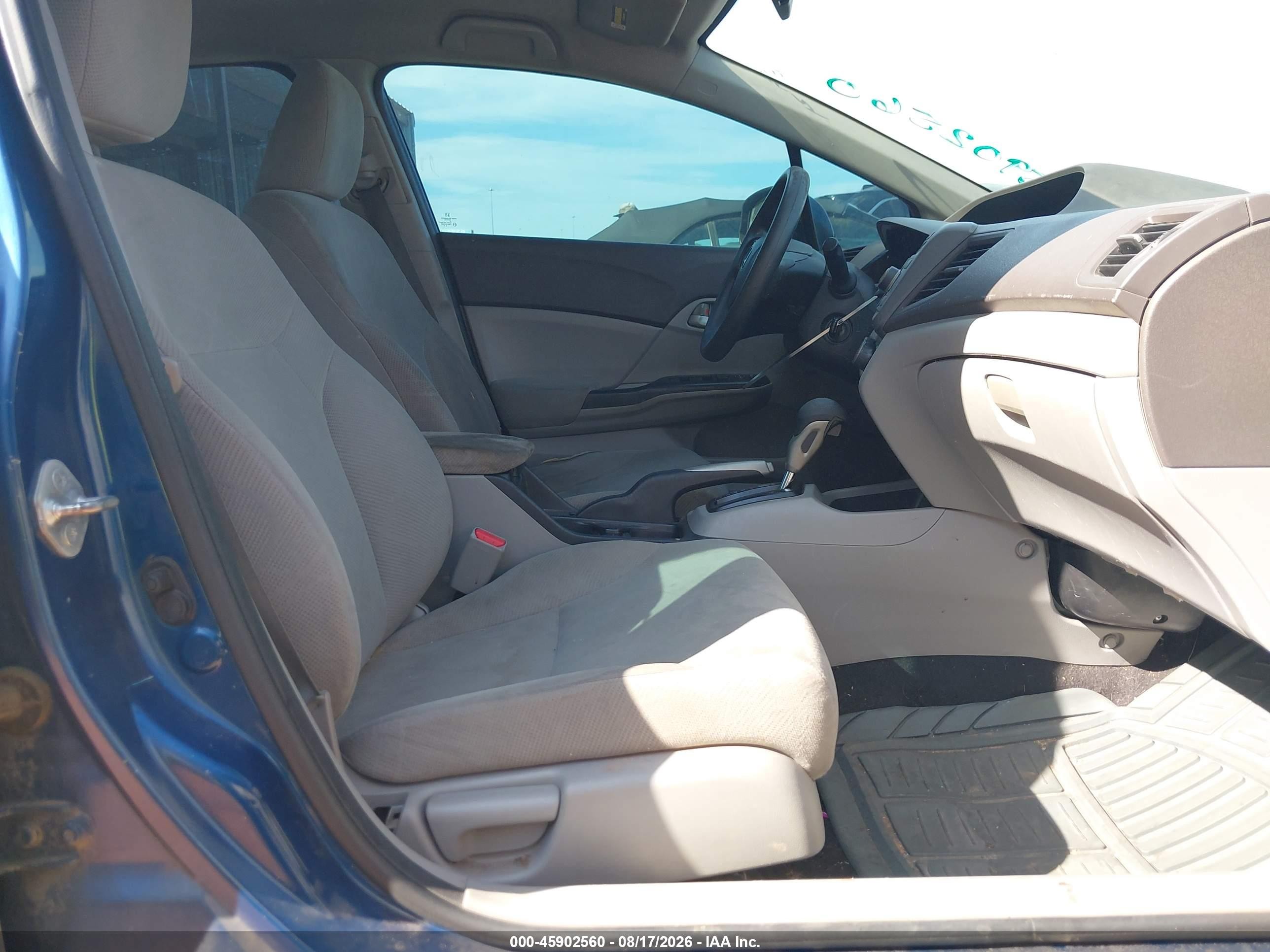 2012 Honda Civic Lx Blue vin: 2HGFB2F51CH542521