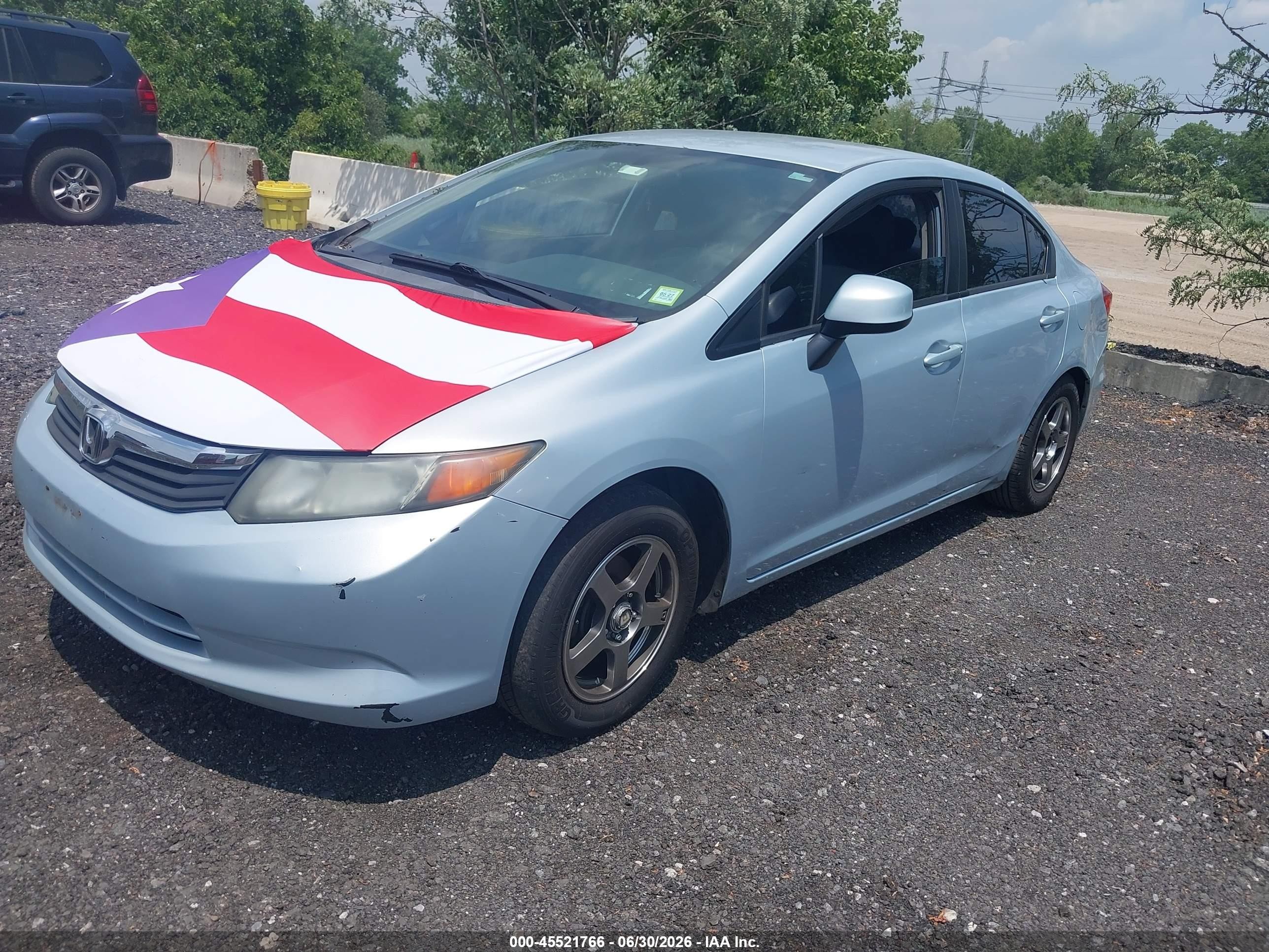 2012 Honda Civic Lx Light Blue vin: 2HGFB2F51CH554183
