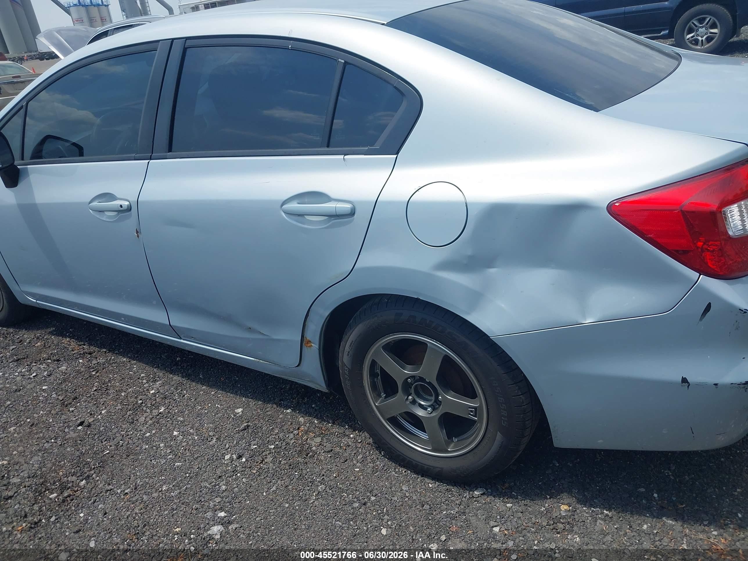 2012 Honda Civic Lx Light Blue vin: 2HGFB2F51CH554183