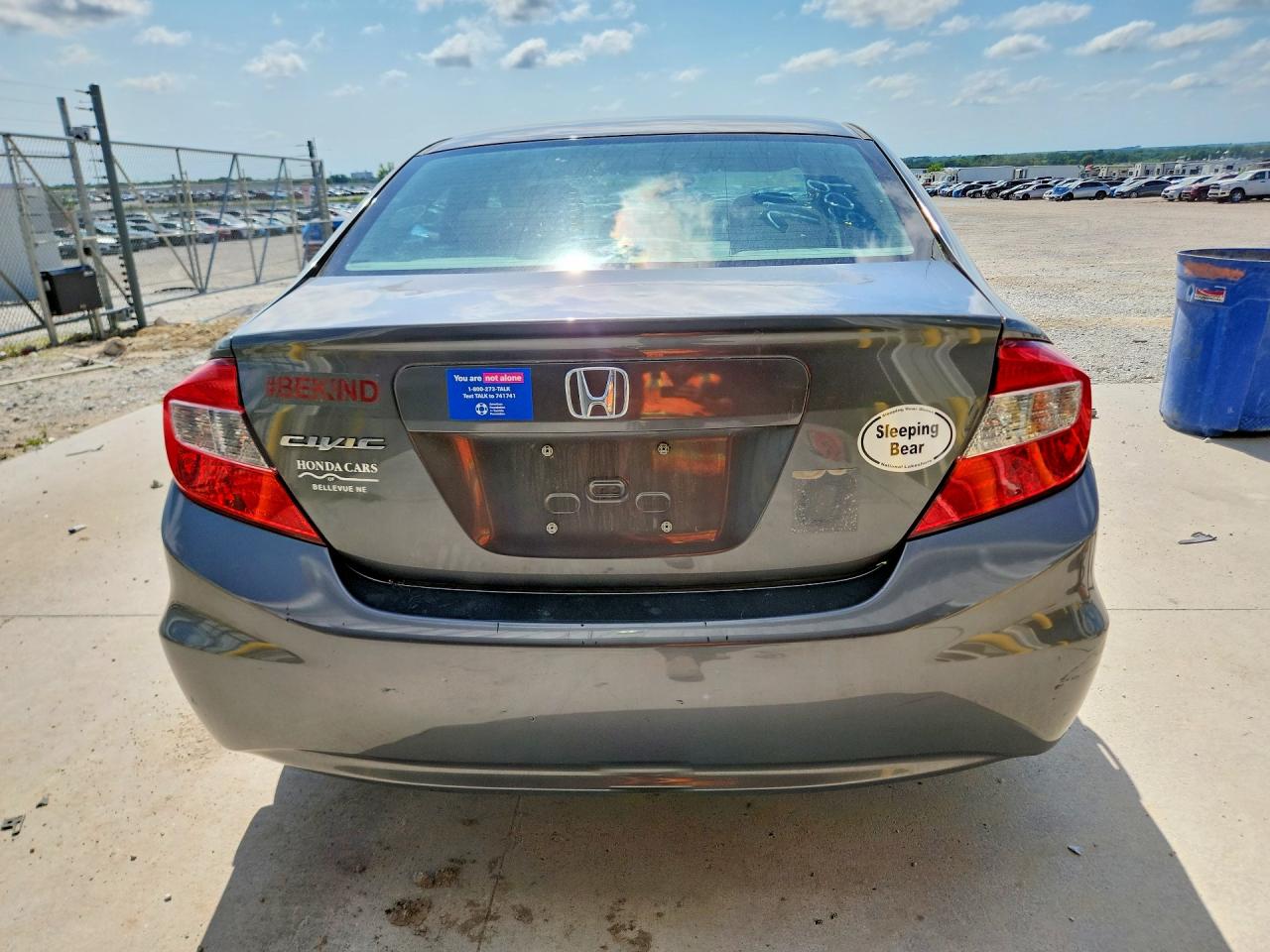 2012 Honda Civic Lx Gray vin: 2HGFB2F51CH560758