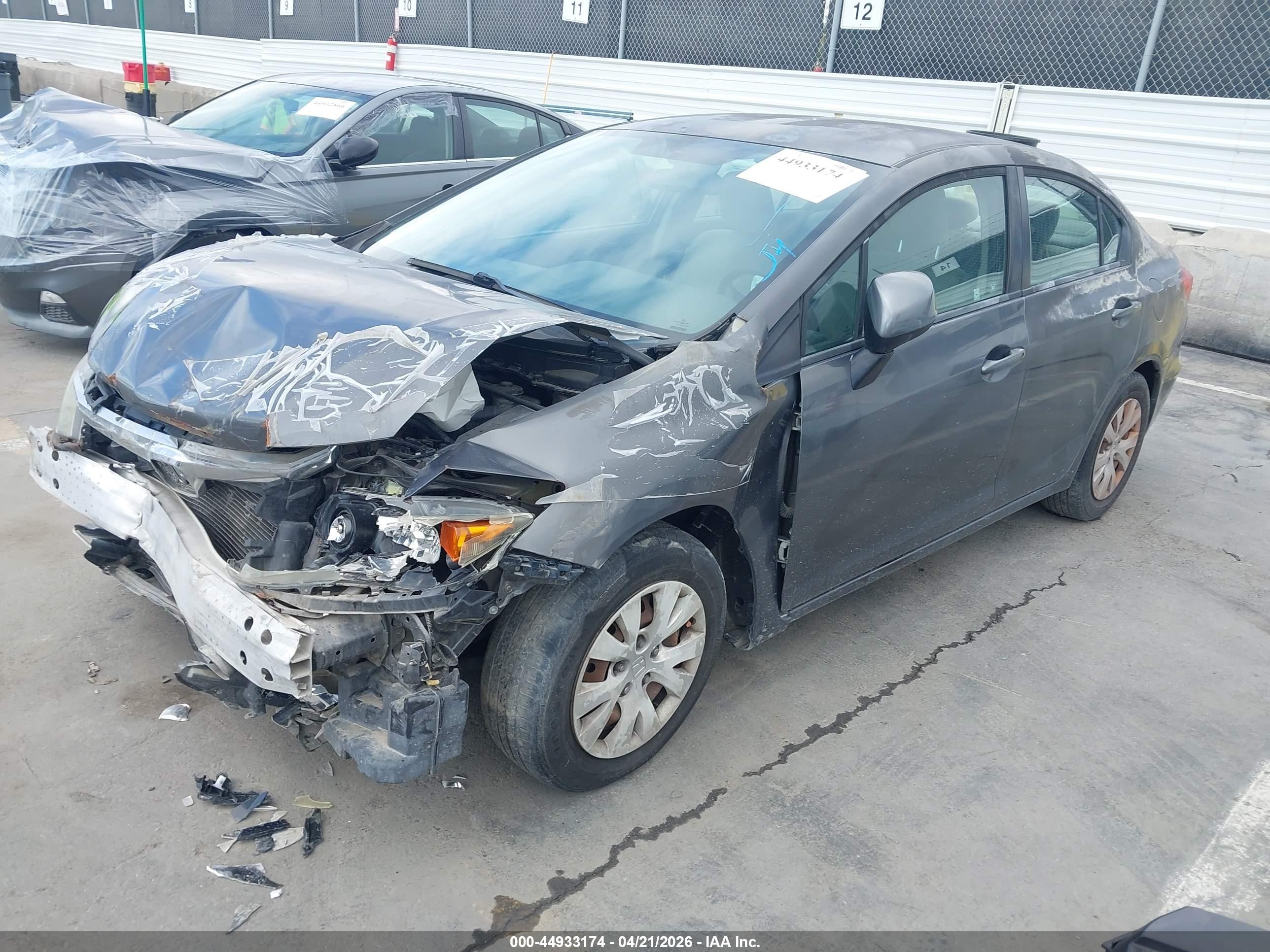 2012 Honda Civic Lx Gray vin: 2HGFB2F51CH573817