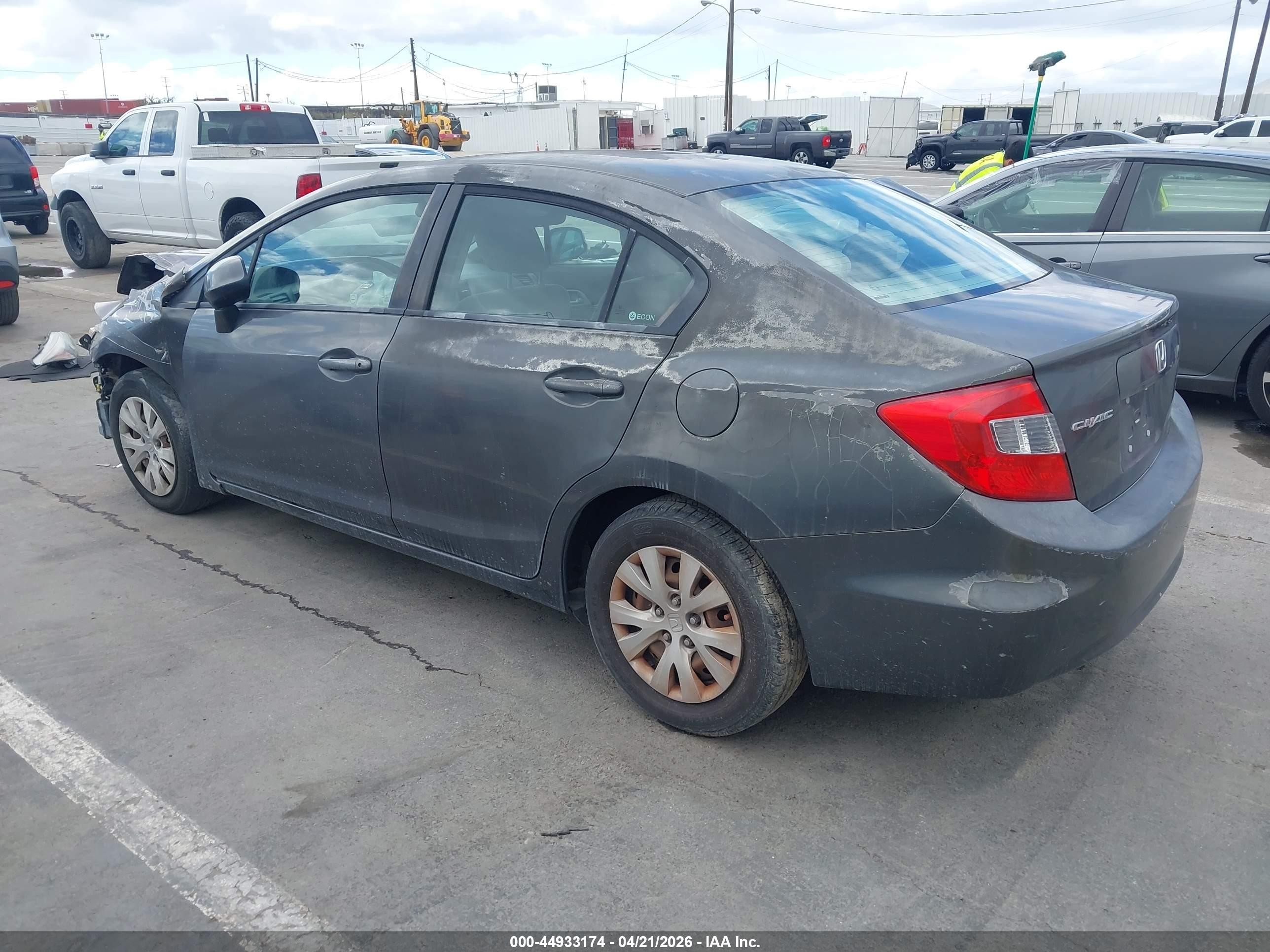 2012 Honda Civic Lx Gray vin: 2HGFB2F51CH573817